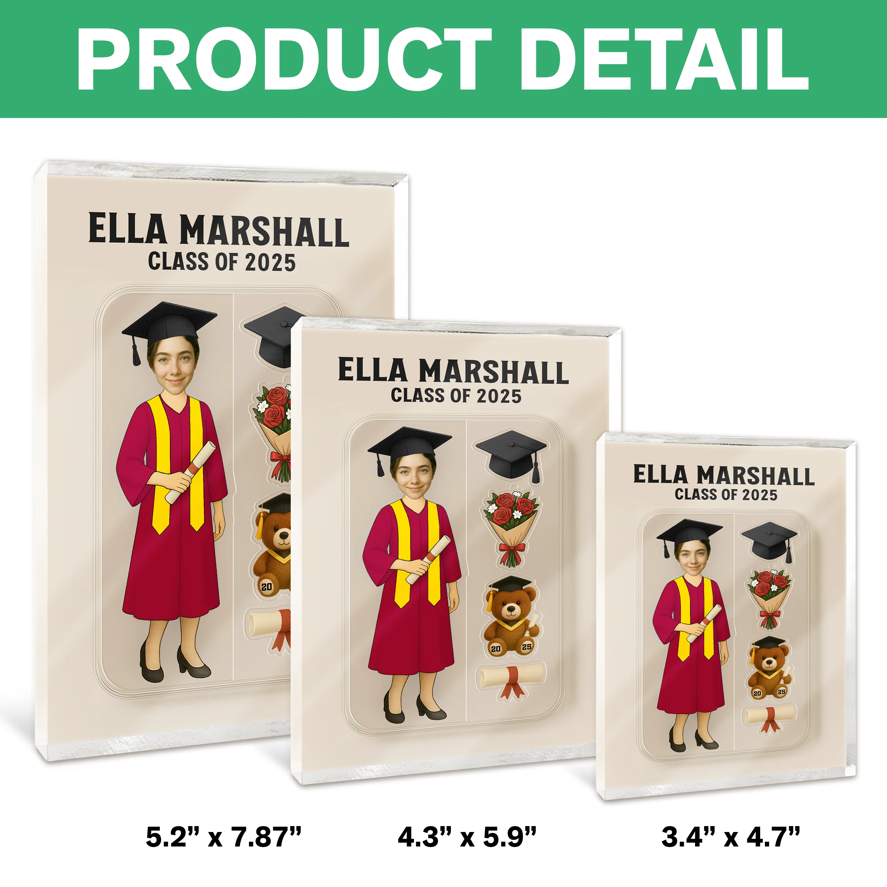 Custom Face Figure Acrylic Block Plaque, Unique Keepsake, Graduation Gift HA75 892330 - Image 6