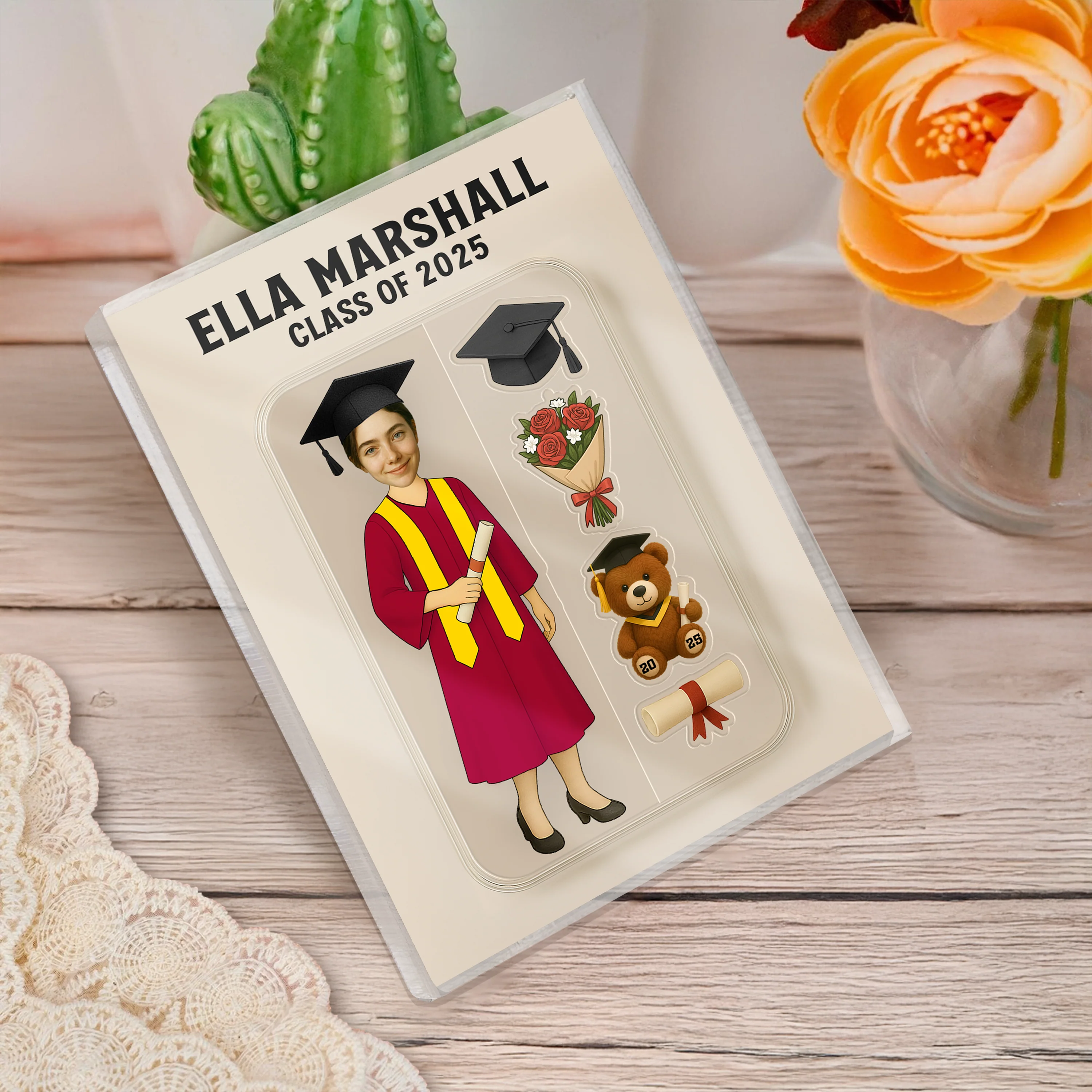 Custom Face Figure Acrylic Block Plaque, Unique Keepsake, Graduation Gift HA75 892330 - Image 8