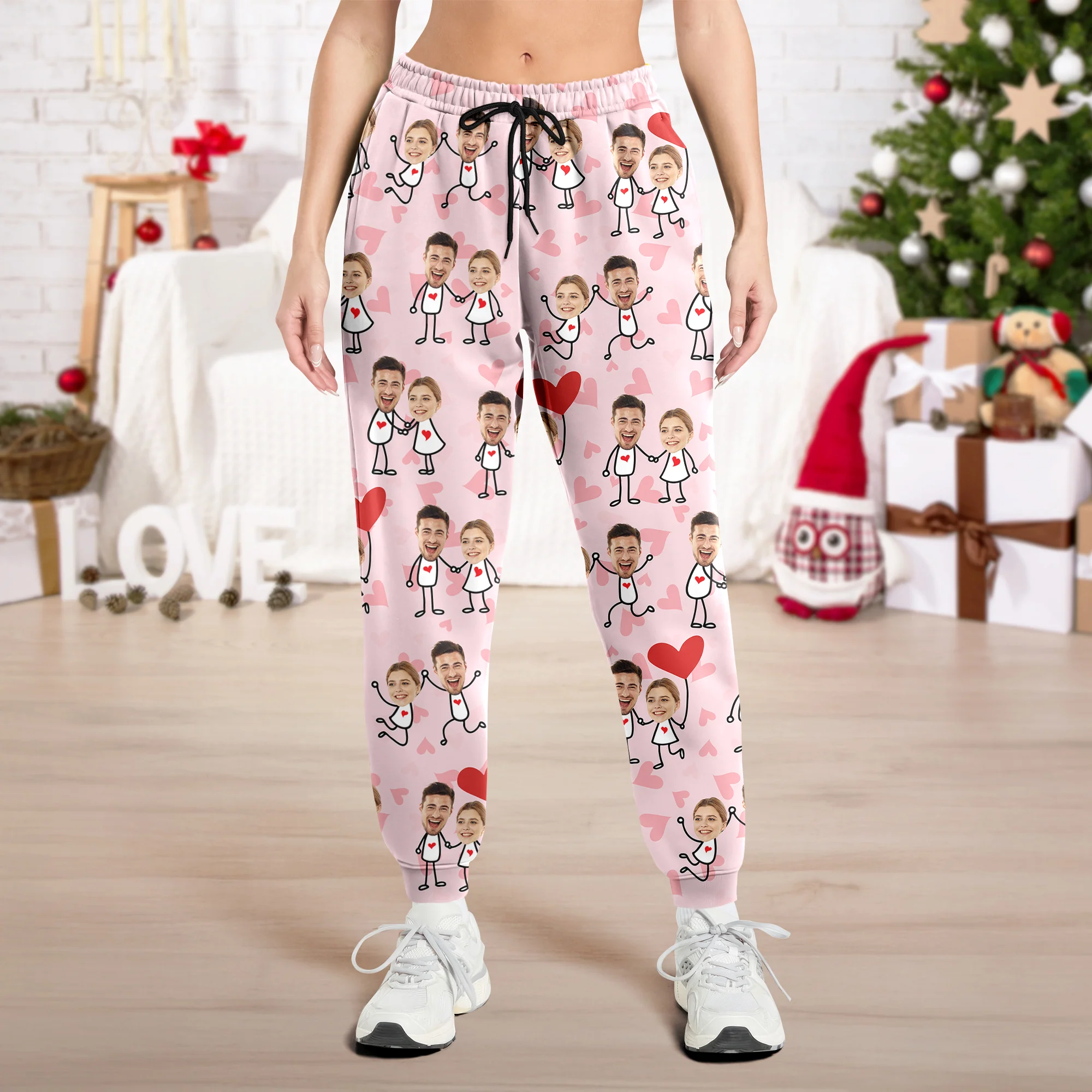 Custom Face Fun Couple Sweatpants Christmas Gift, Valentine Day's Gift HA75 898400 - Image 4