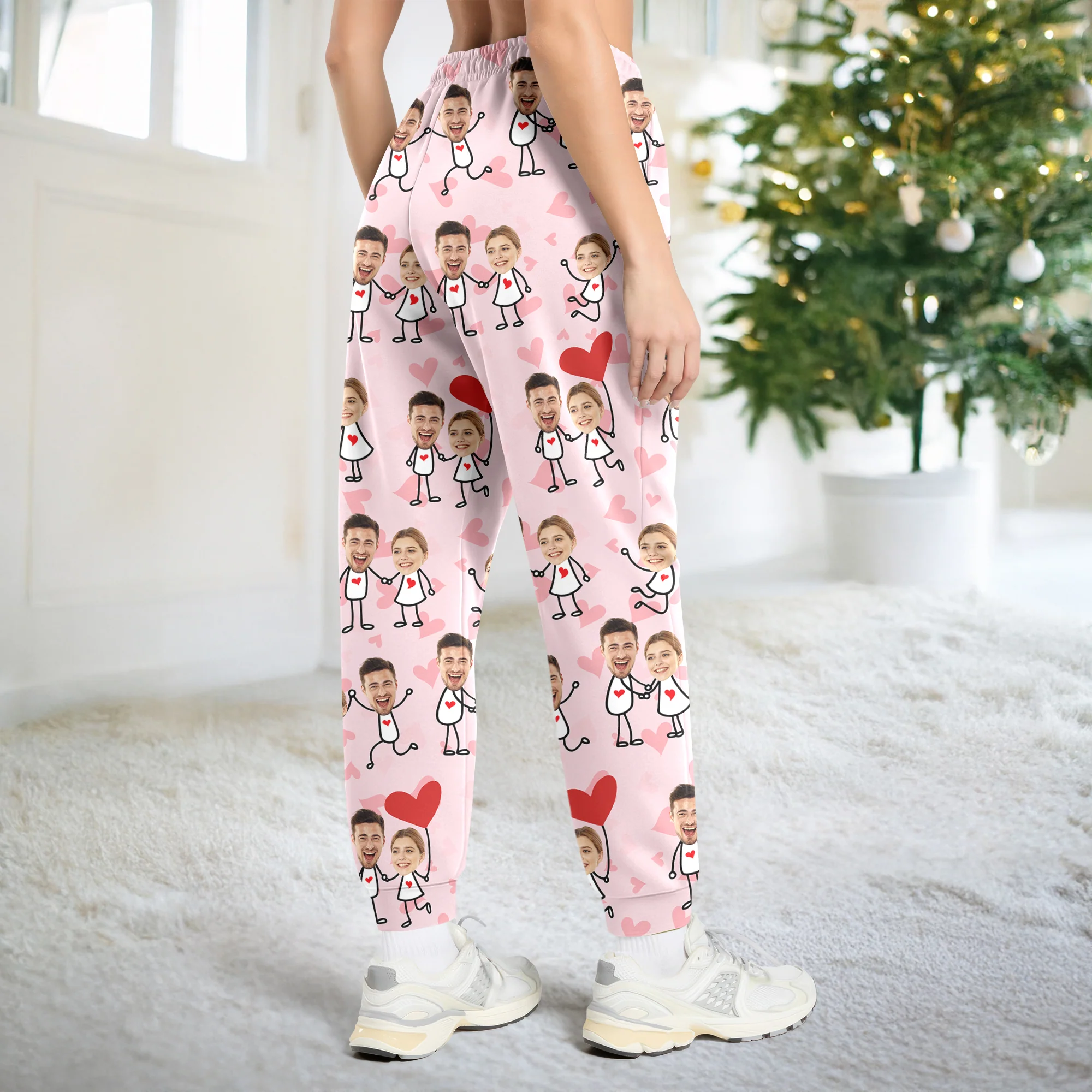 Custom Face Fun Couple Sweatpants Christmas Gift, Valentine Day's Gift HA75 898400 - Image 7