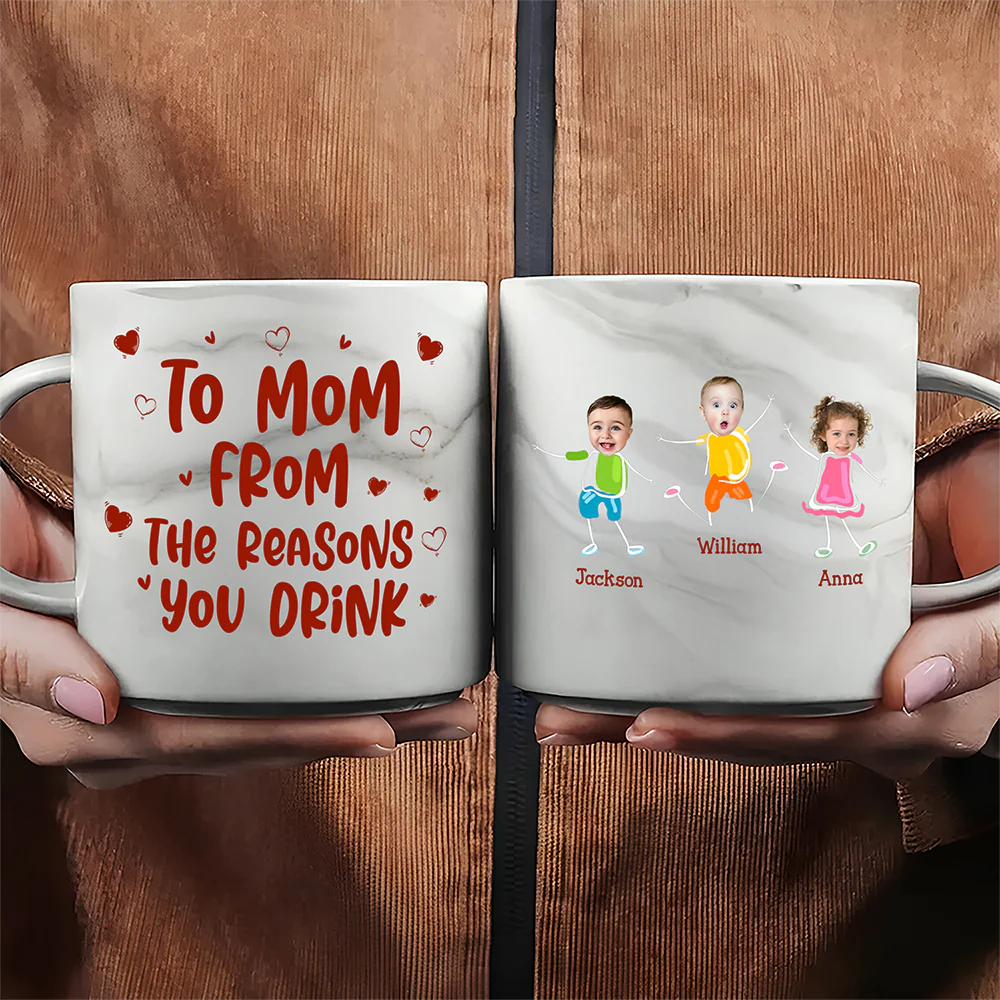 Custom Face Photo From The Reasons You Drink Marble Mug Mother's Day Gift HA75 892070 - Image 5