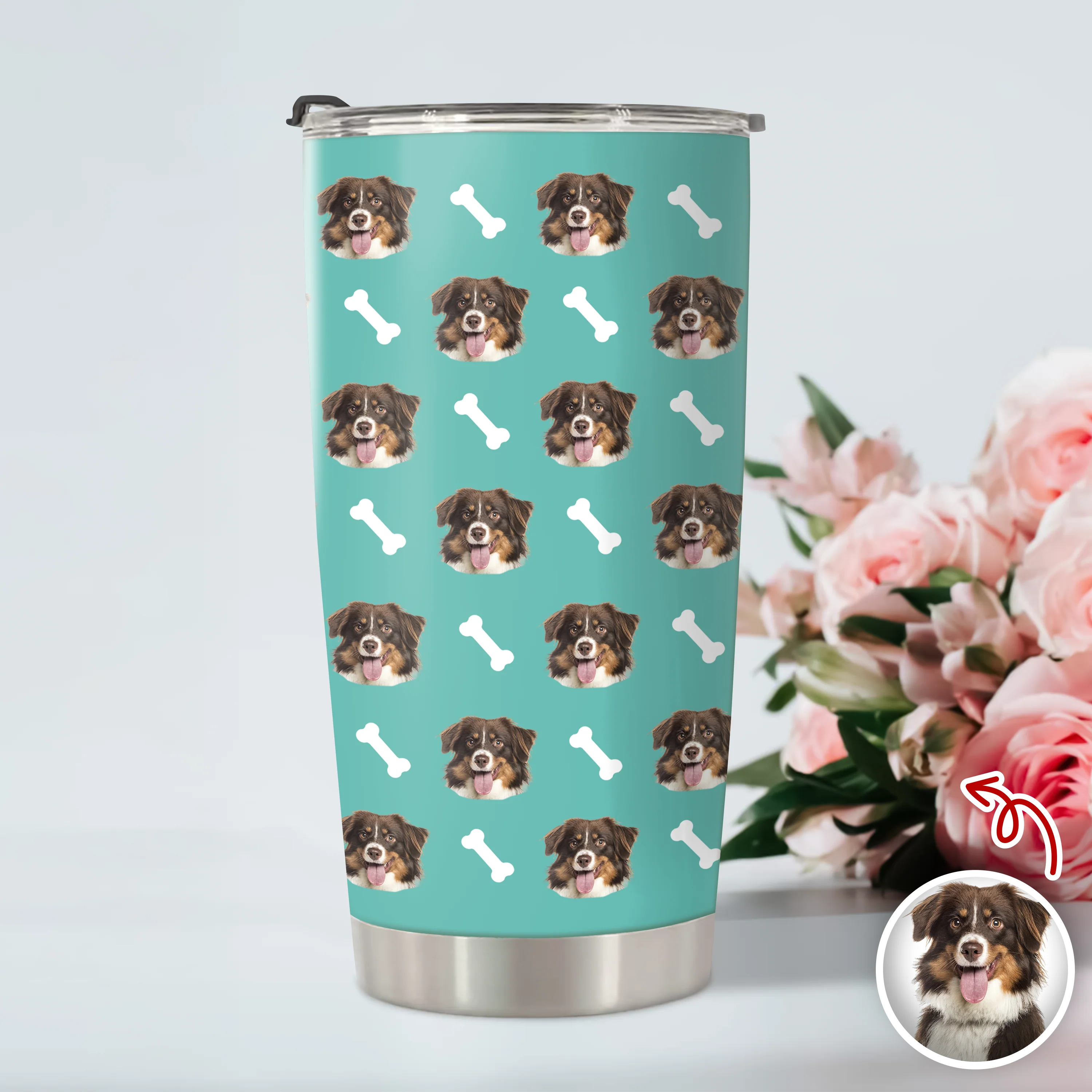 Custom Face Photo With Icon Dog Fat Tumbler Gift for Pet Lovers HA75 898546 - Image 3