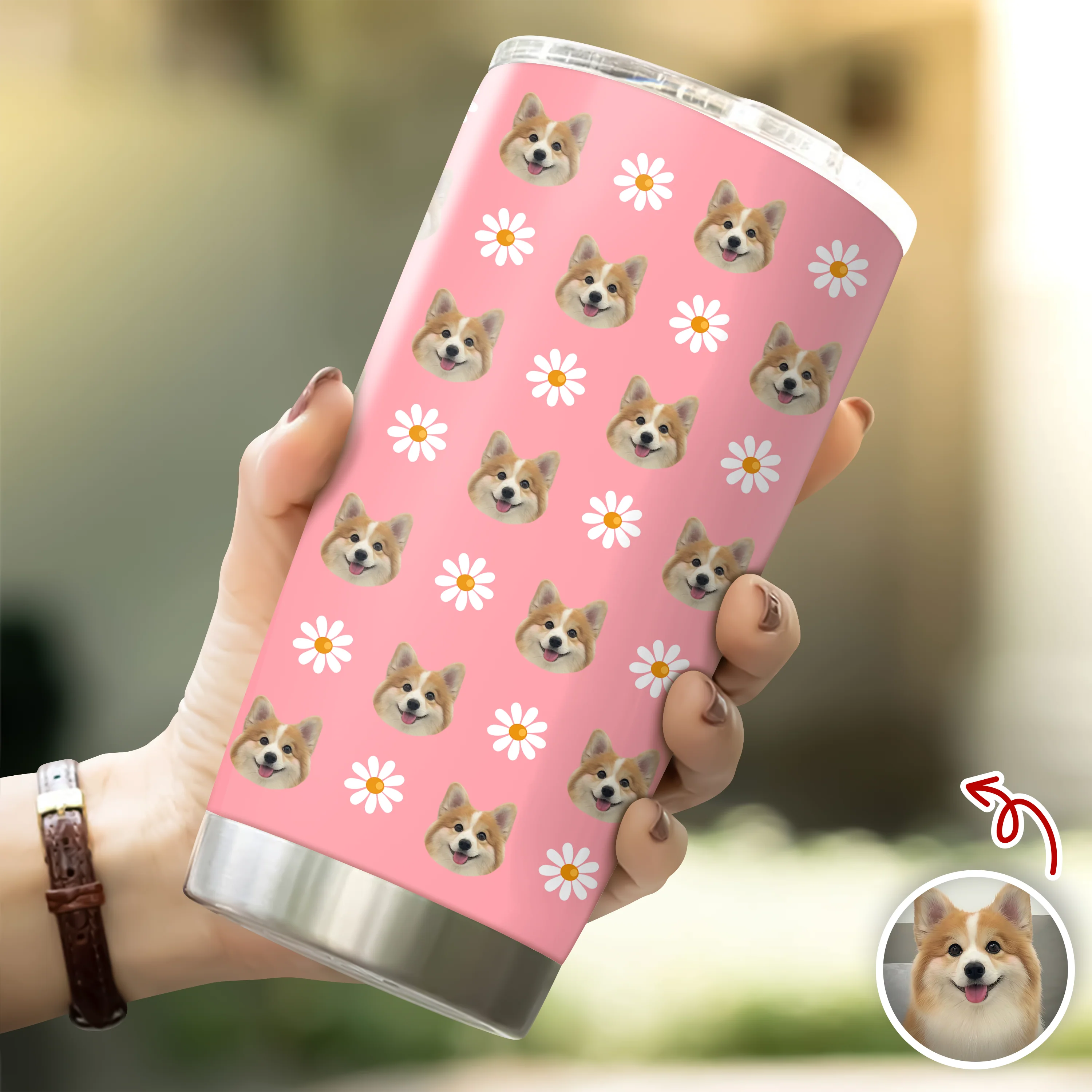 Custom Face Photo With Icon Dog Fat Tumbler Gift for Pet Lovers HA75 898546 - Image 4