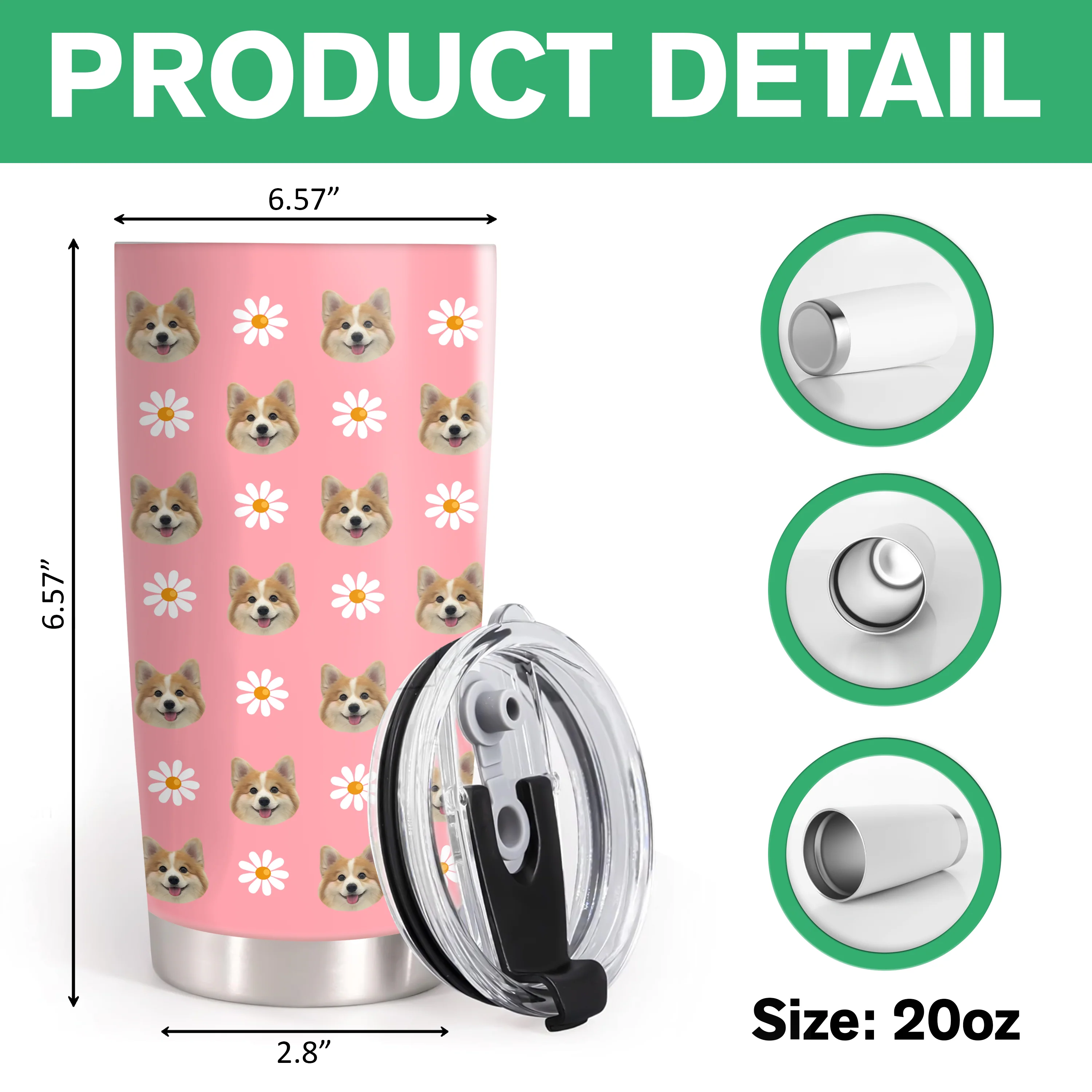 Custom Face Photo With Icon Dog Fat Tumbler Gift for Pet Lovers HA75 898546 - Image 7