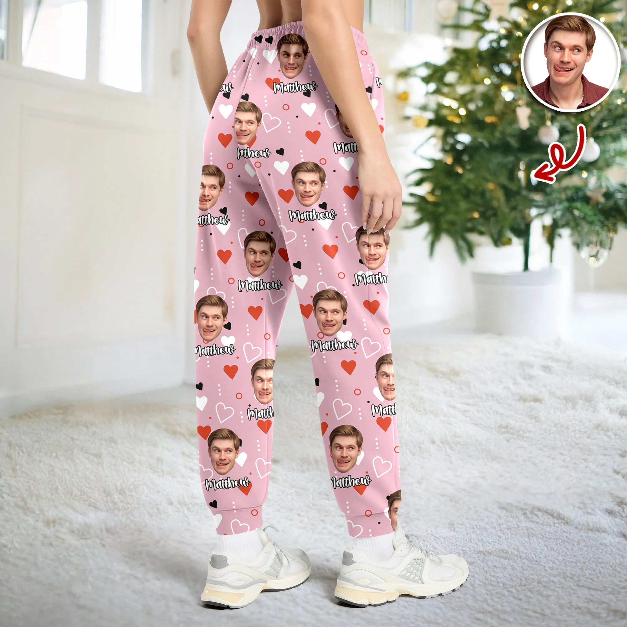 Custom Face Sweatpants Couple Gift, Valentine's Day Gift HA75 898402 - Image 8