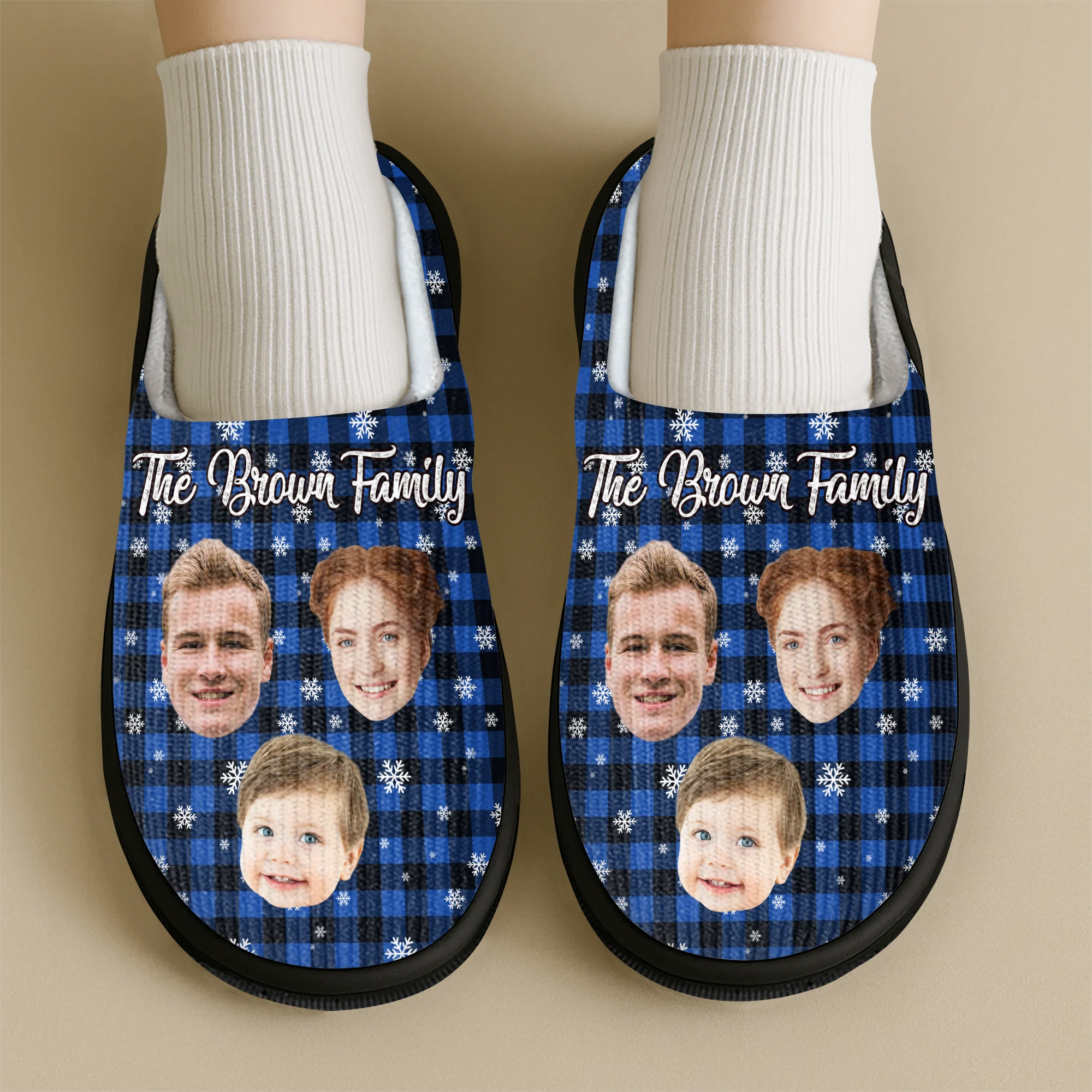 Custom Family Funny Faces Family Together Slippers HA75 898040 - Image 6