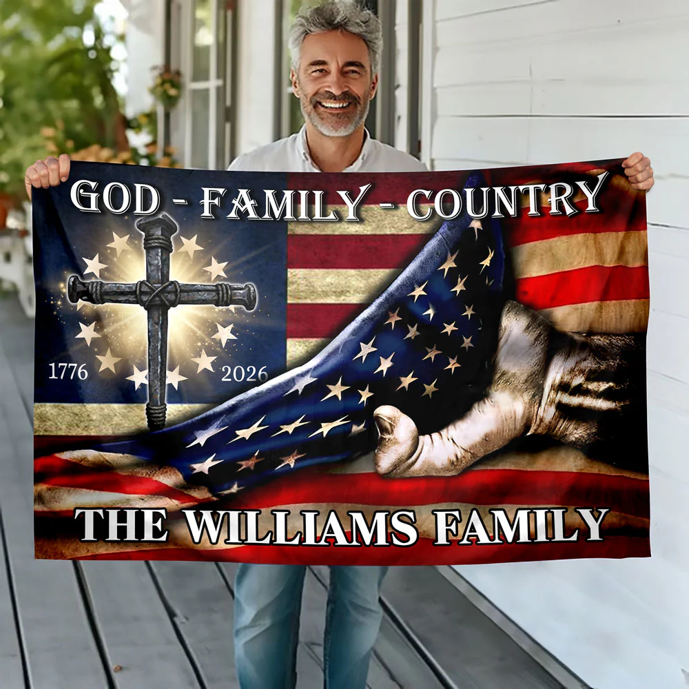 Custom Family Name 250 Years of Blessing 1776 - 2026 Banner House Flag HA75 920378 - Image 3