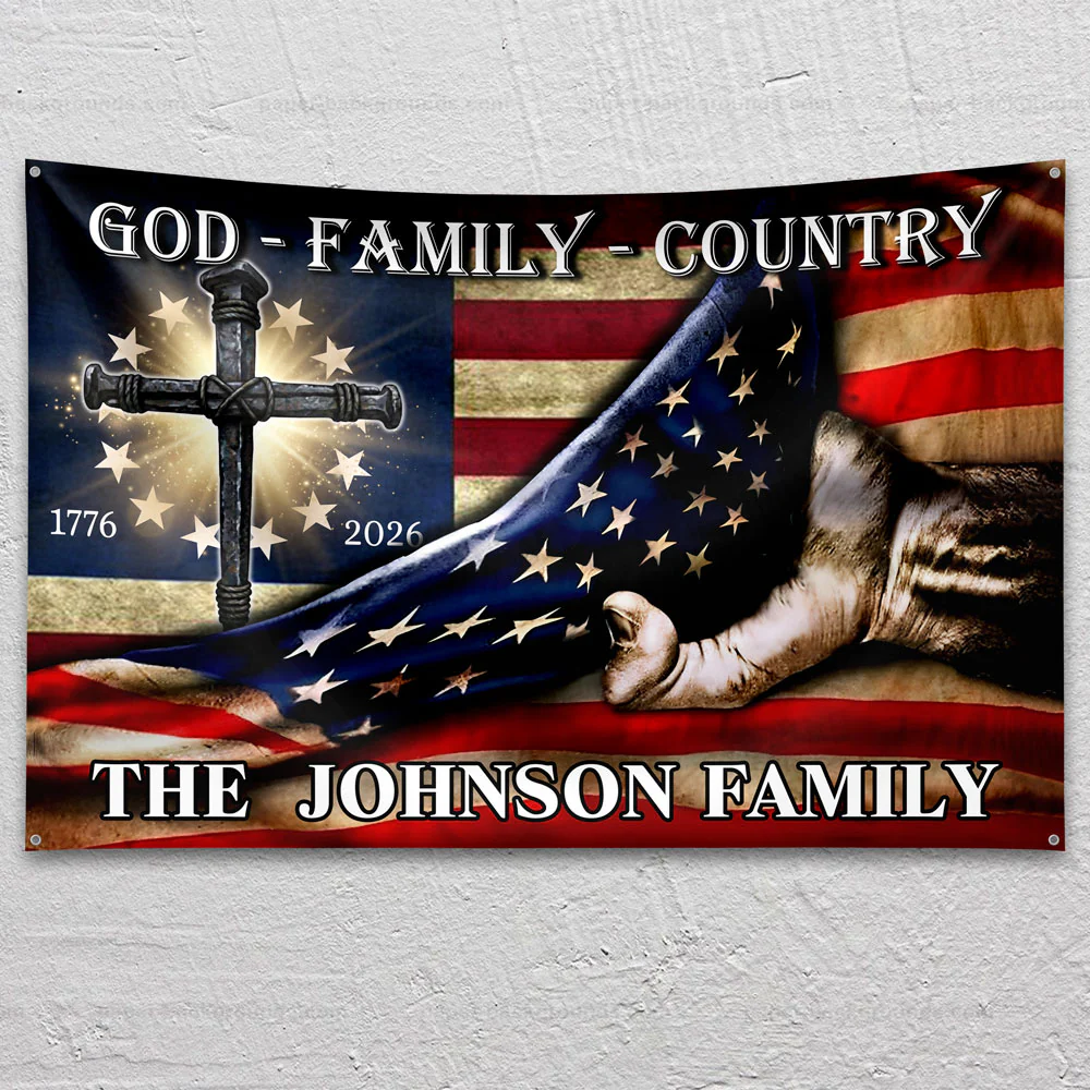 Custom Family Name 250 Years of Blessing 1776 - 2026 Banner House Flag HA75 920378 - Image 4