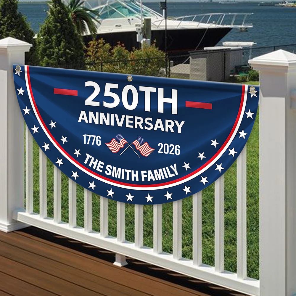 Custom Family Name 250th Anniversary 1776-2026 America Non-Pleated Fan Flag HA75 898792 - Image 10