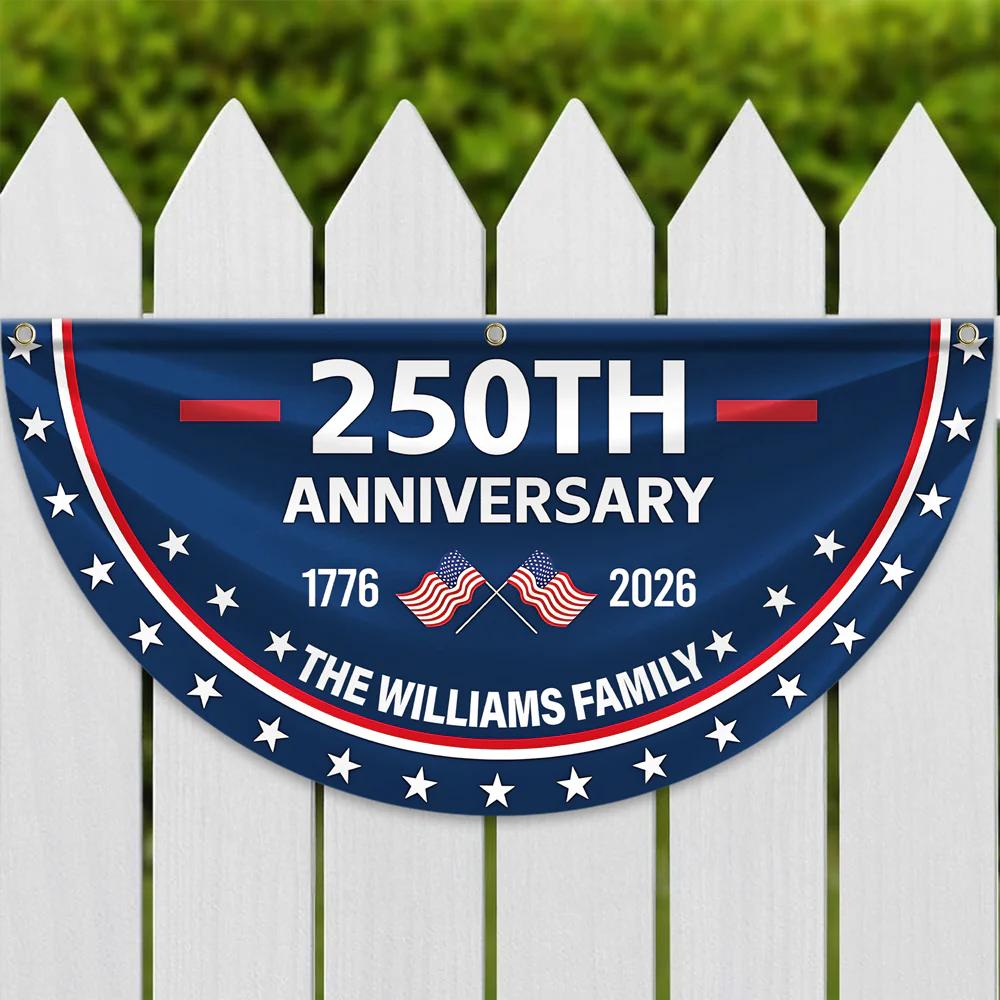Custom Family Name 250th Anniversary 1776-2026 America Non-Pleated Fan Flag HA75 898792 - Image 12