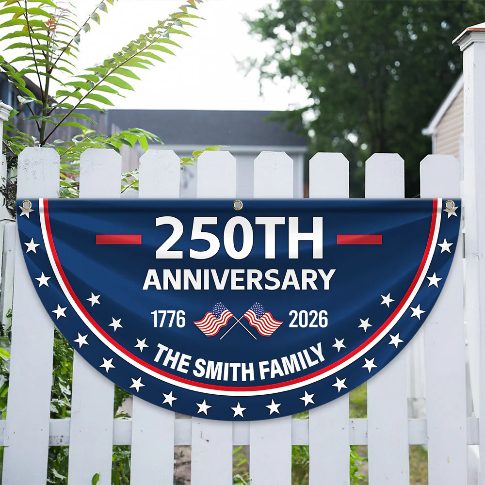 Custom Family Name 250th Anniversary 1776-2026 America Non-Pleated Fan Flag HA75 898792 - Image 9
