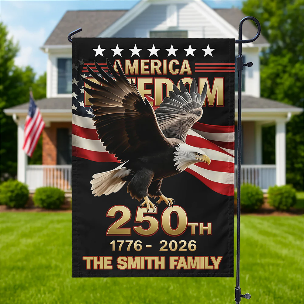 Custom Family Name 250th U.S. Independence Anniversary Personalized Garden Flag HA75 898772 - Image 2