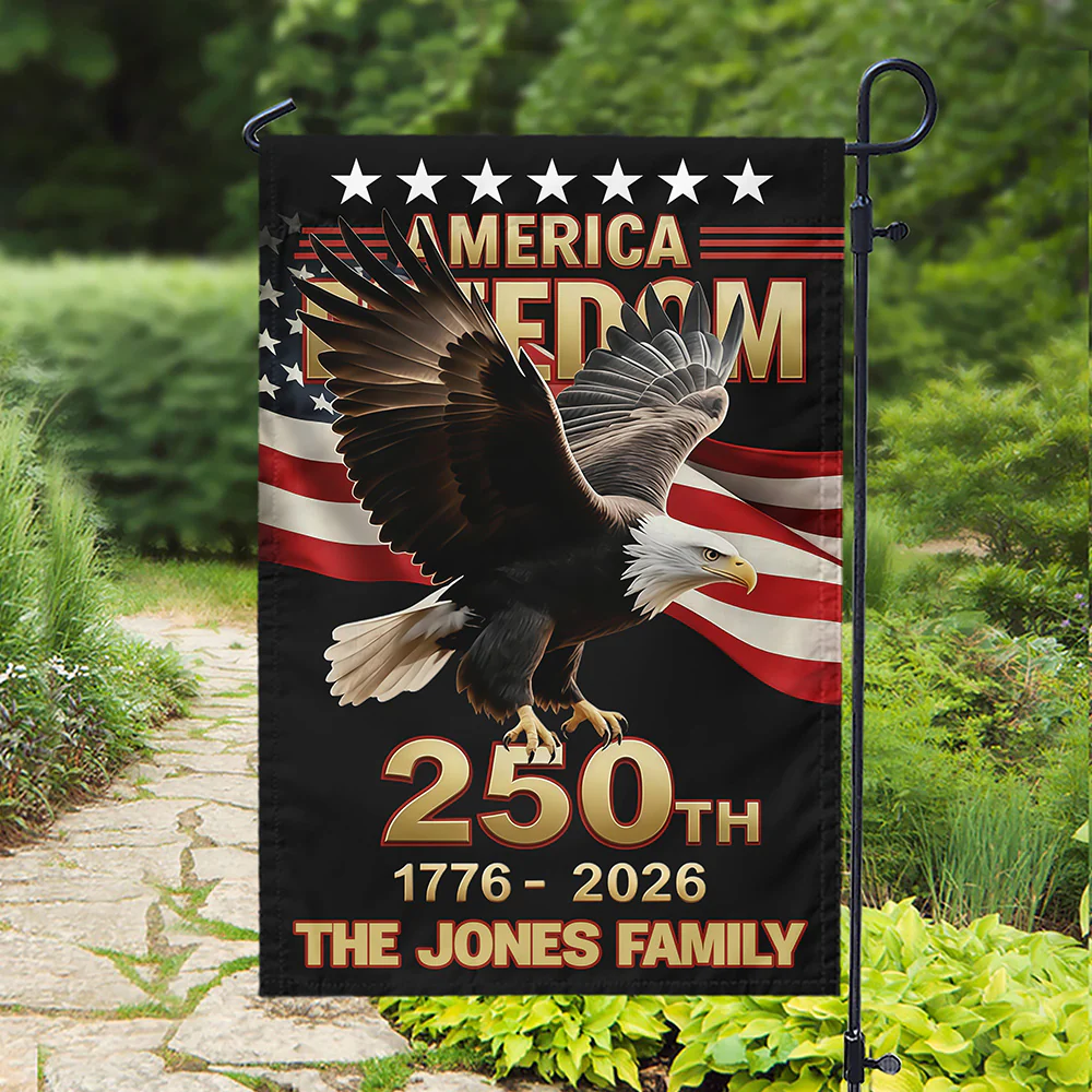 Custom Family Name 250th U.S. Independence Anniversary Personalized Garden Flag HA75 898772 - Image 4
