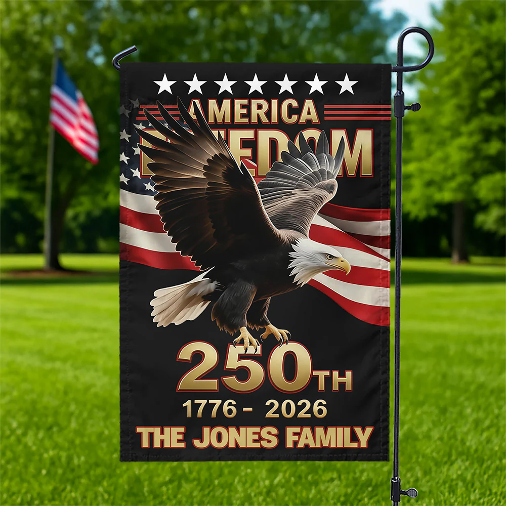 Custom Family Name 250th U.S. Independence Anniversary Personalized Garden Flag HA75 898772 - Image 5