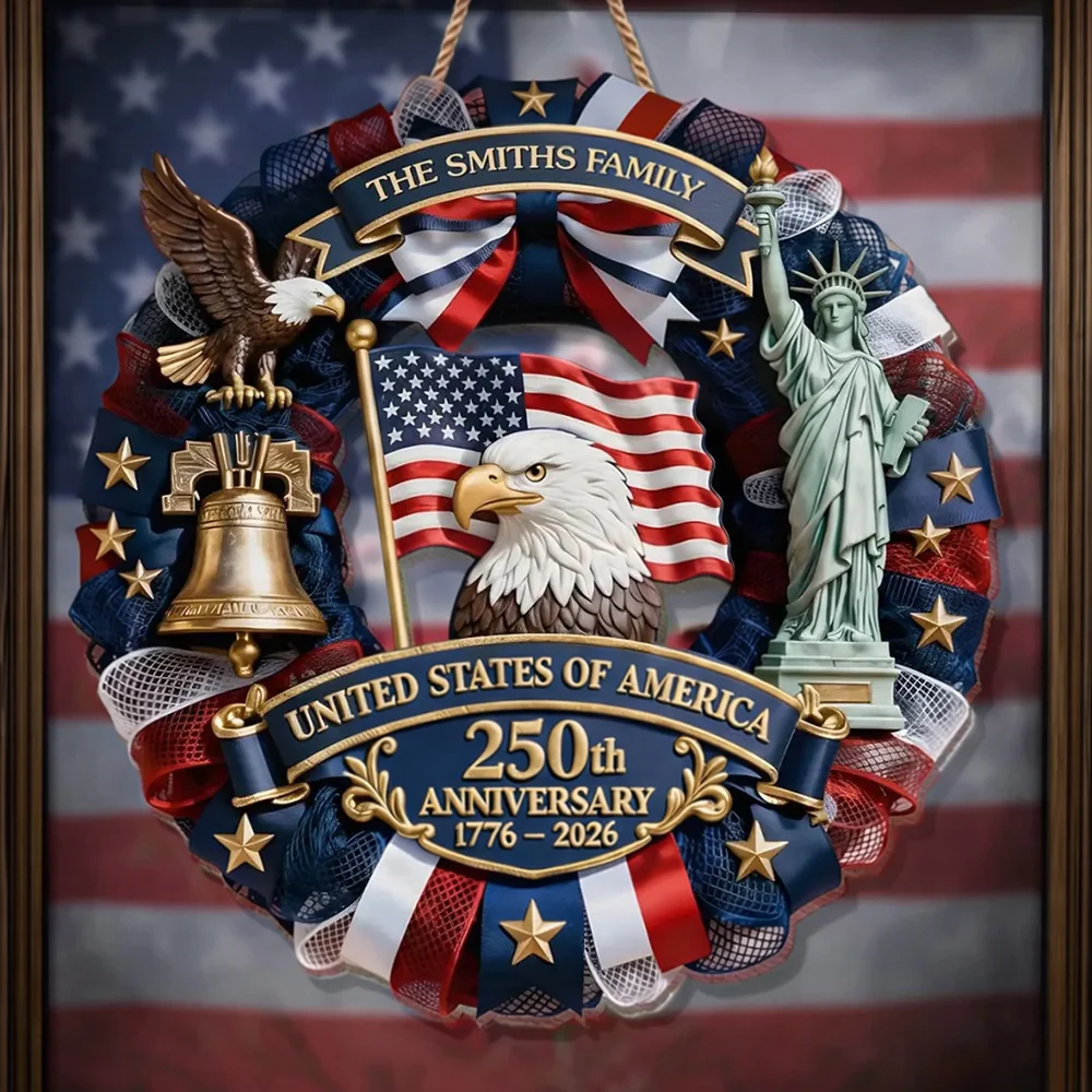 Custom Family Name America 250th Anniversary 1776-2026 Patriotic Semiquincentennial Doorsign HA75 920746 - Image 5