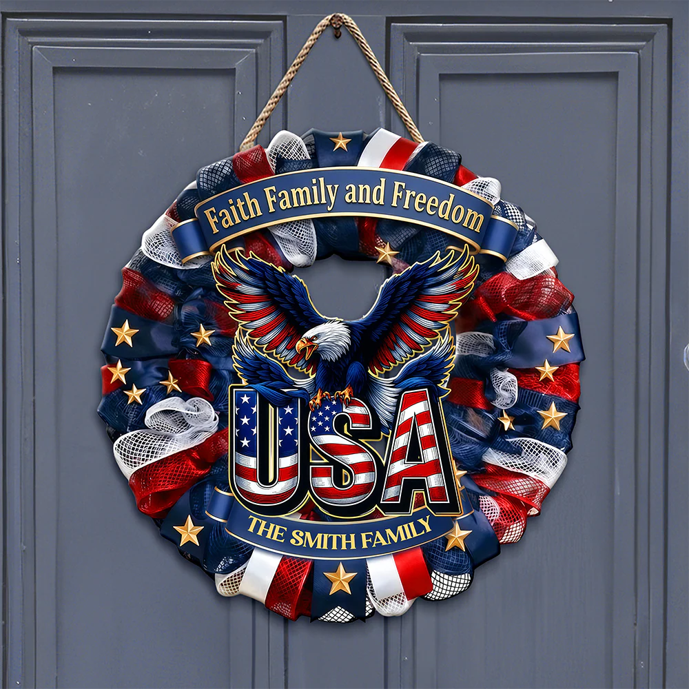 Custom Family Name Faith, Family & Freedom 250 Years America Door Sign HA75 920760 - Image 3