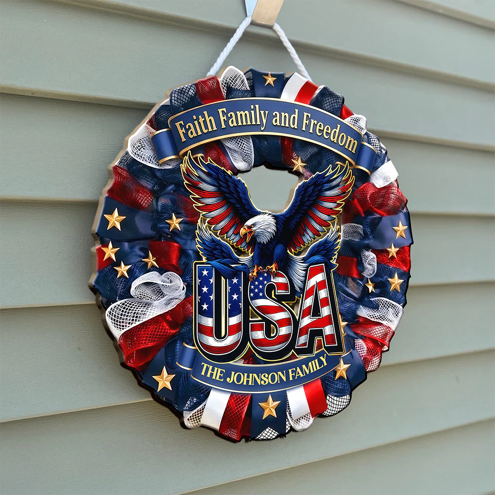 Custom Family Name Faith, Family & Freedom 250 Years America Door Sign HA75 920760 - Image 5