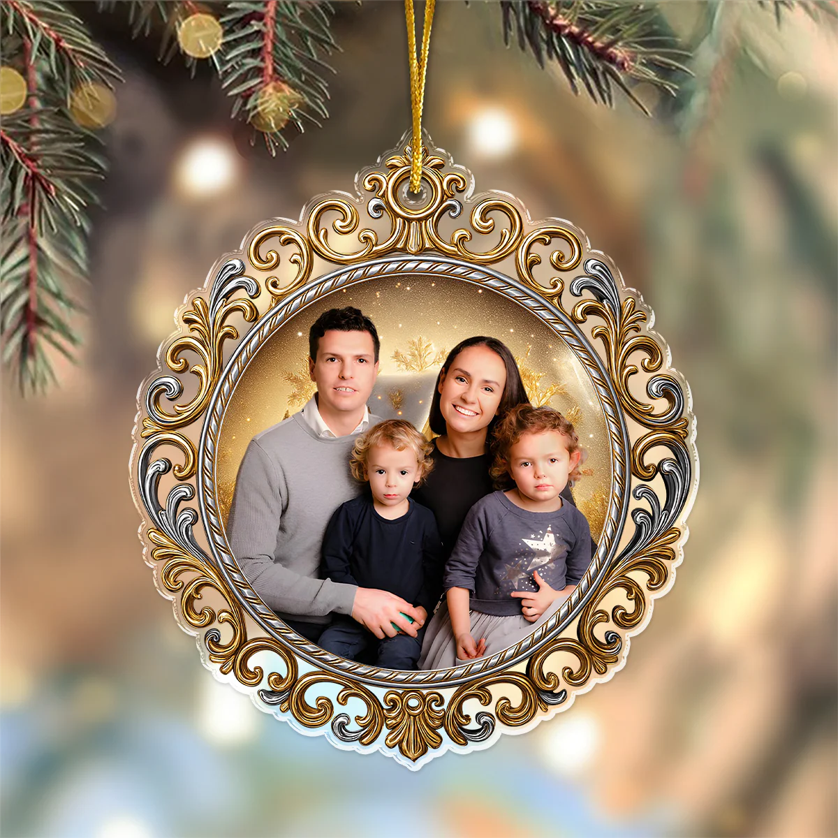 Custom Family Photo Acrylic Ornament Christmas Gift HA75 898166 - Image 5