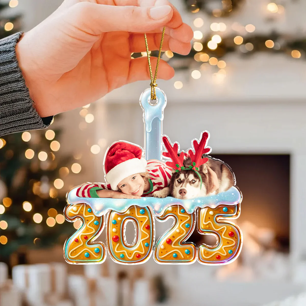 Custom Family Photo Acrylic Ornament Christmas Gifts HA75 897918 - Image 2