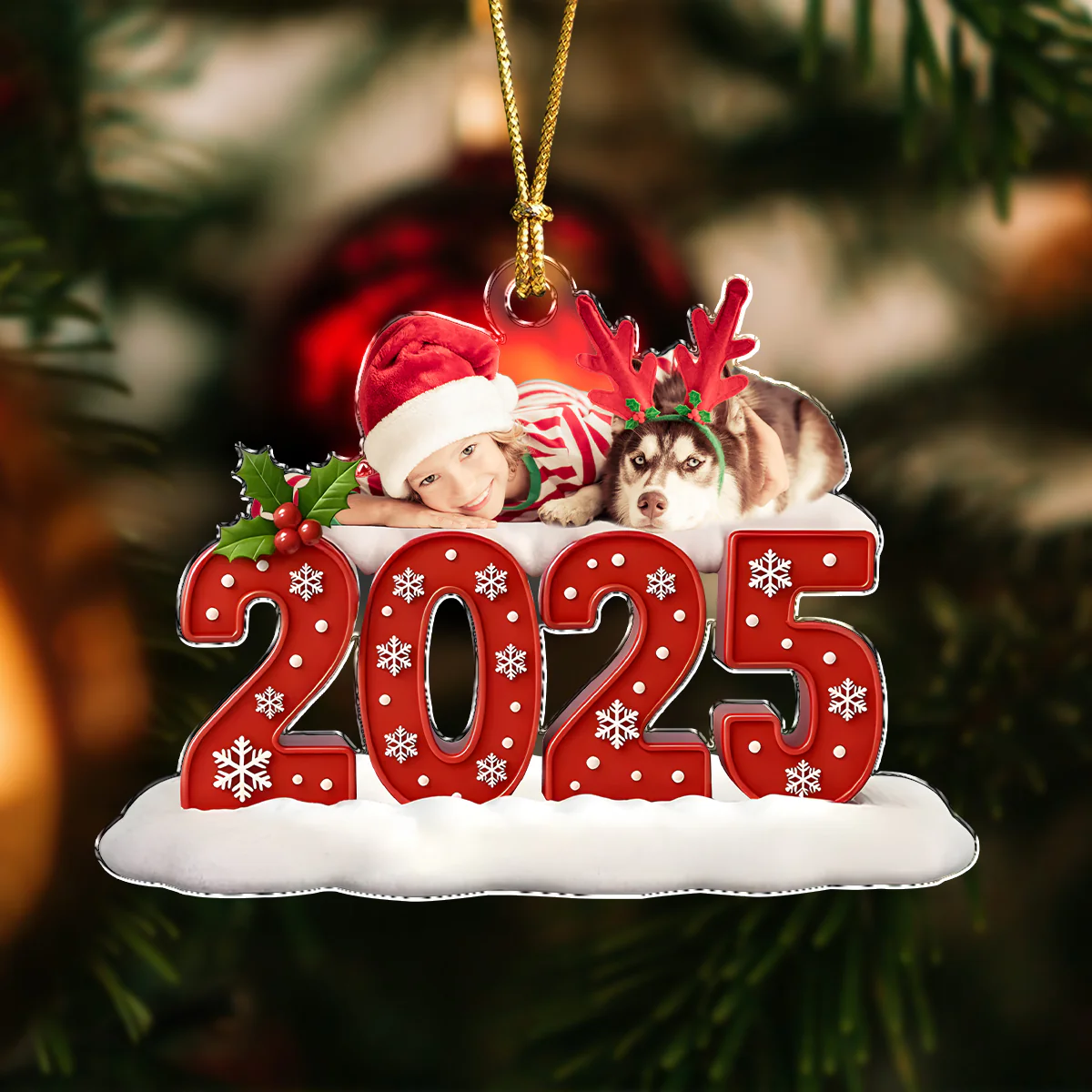 Custom Family Photo Acrylic Ornament Christmas Gifts For Dad, Mom, Grandpa, Grandma HA75 897928 - Image 2