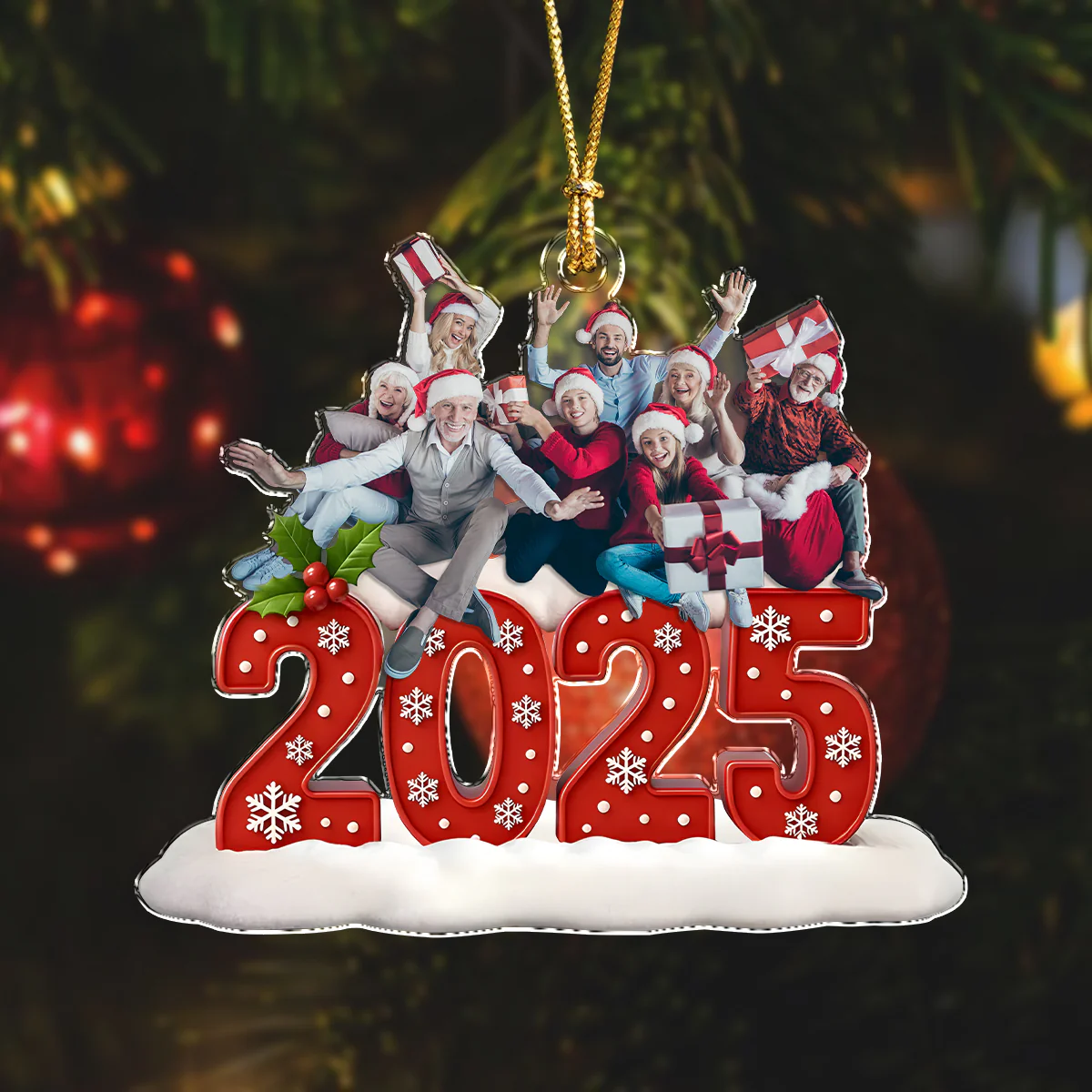 Custom Family Photo Acrylic Ornament Christmas Gifts For Dad, Mom, Grandpa, Grandma HA75 897928 - Image 4