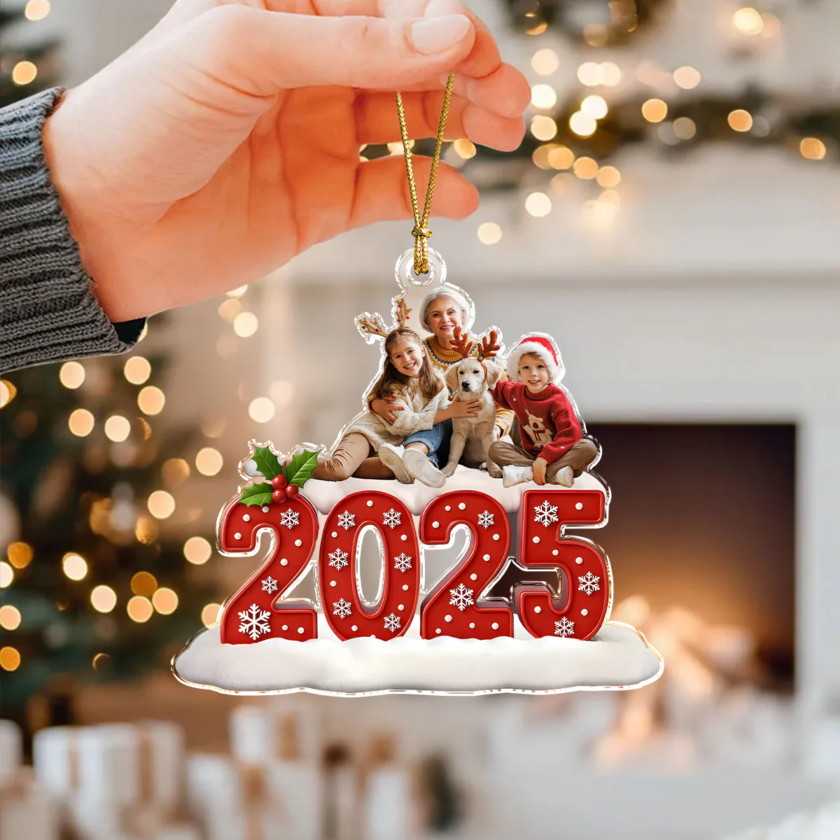 Custom Family Photo Acrylic Ornament Christmas Gifts For Dad, Mom, Grandpa, Grandma HA75 897928 - Image 5