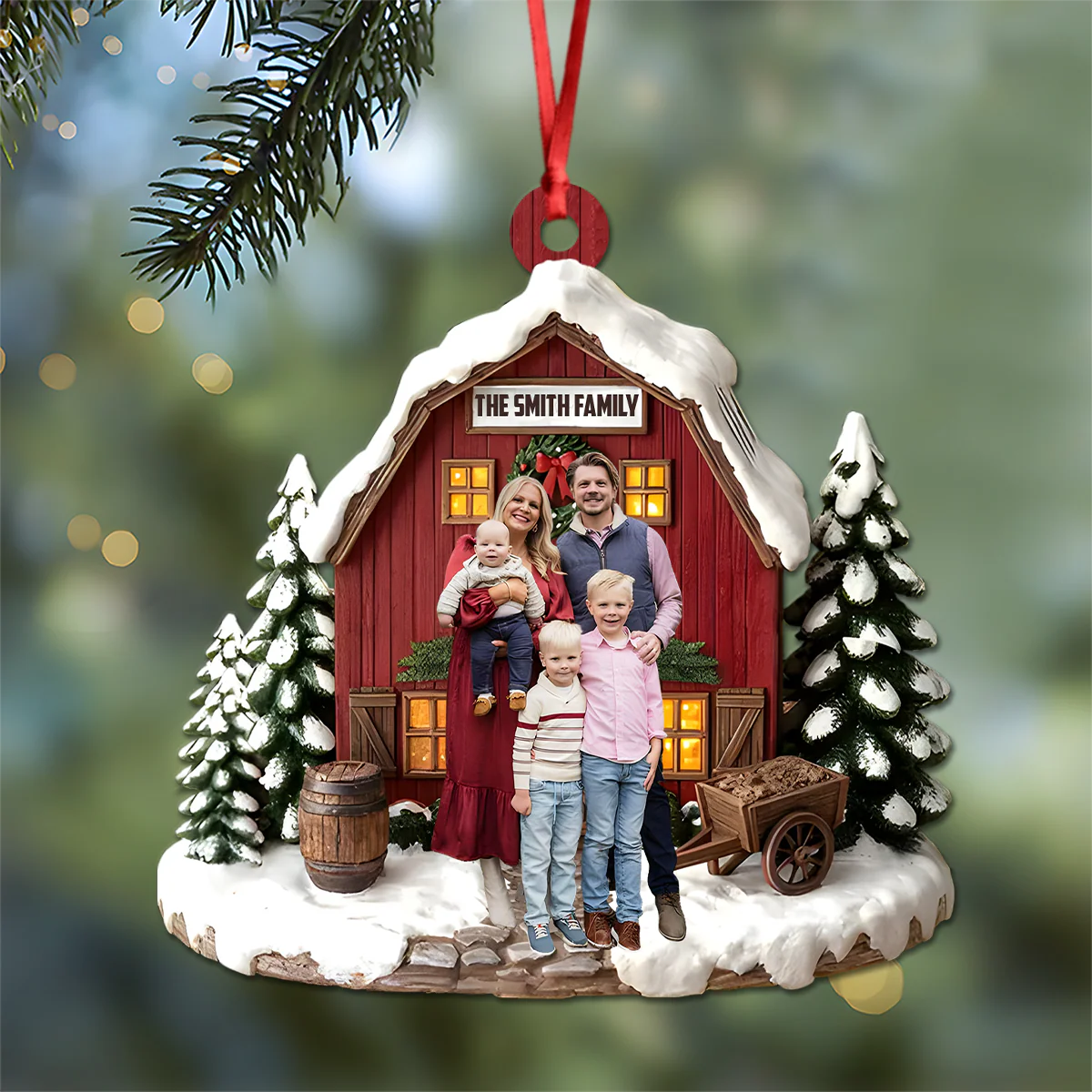 Custom Family Photo Christmas Personalized Wood Ornament HA75 897556 - Image 8