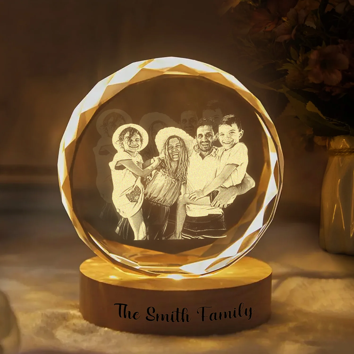 Custom Family Photo Engraved Crystal Photo With Light HA75 898206 - Image 9