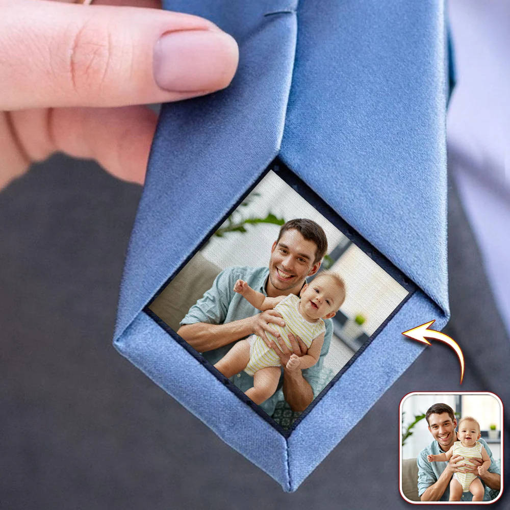 Custom Dad & Daughter, Family Photo Tie Patch For Men Gift For Father, Dad, Grandpa HA75 897892 - Image 8
