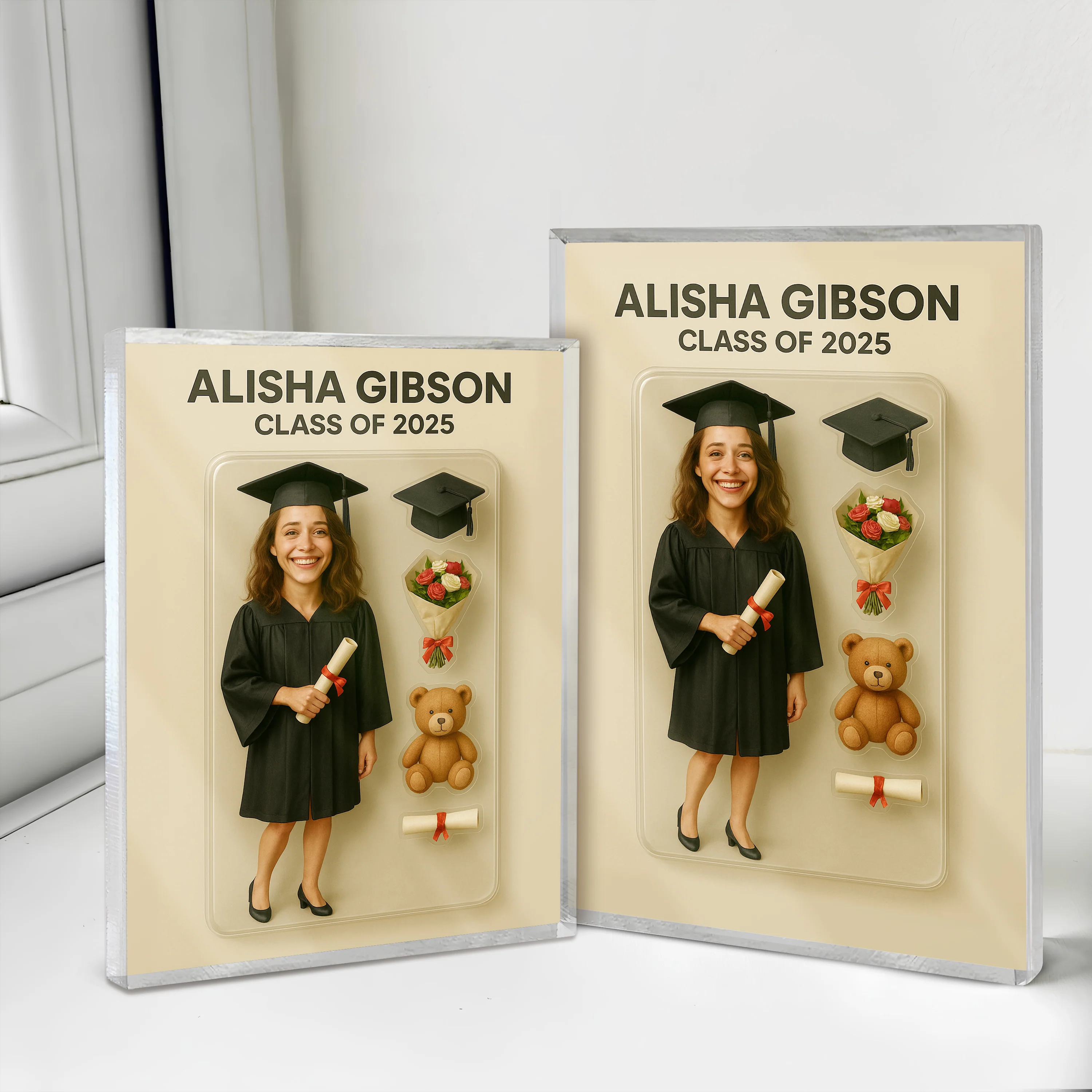 Custom Figure Acrylic Block Plaque, Unique Keepsake, Graduation Gift Female Version HA75 892334 - Image 5