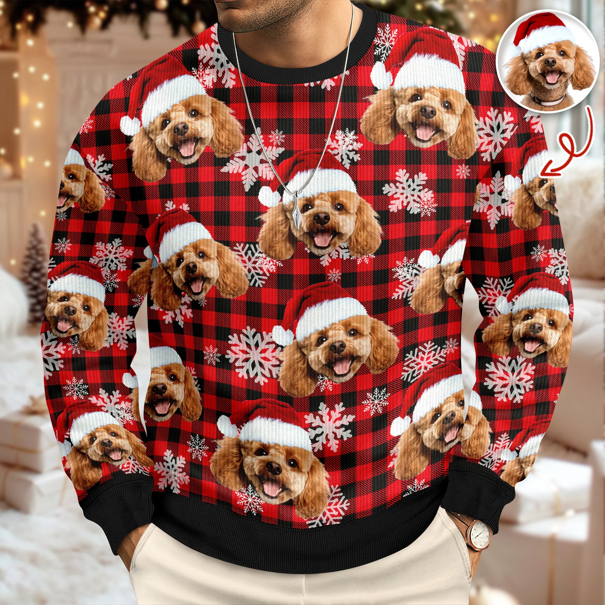 Custom Funny Dog Face Ugly Sweater Christmas Gift HA75 897092 - Image 4