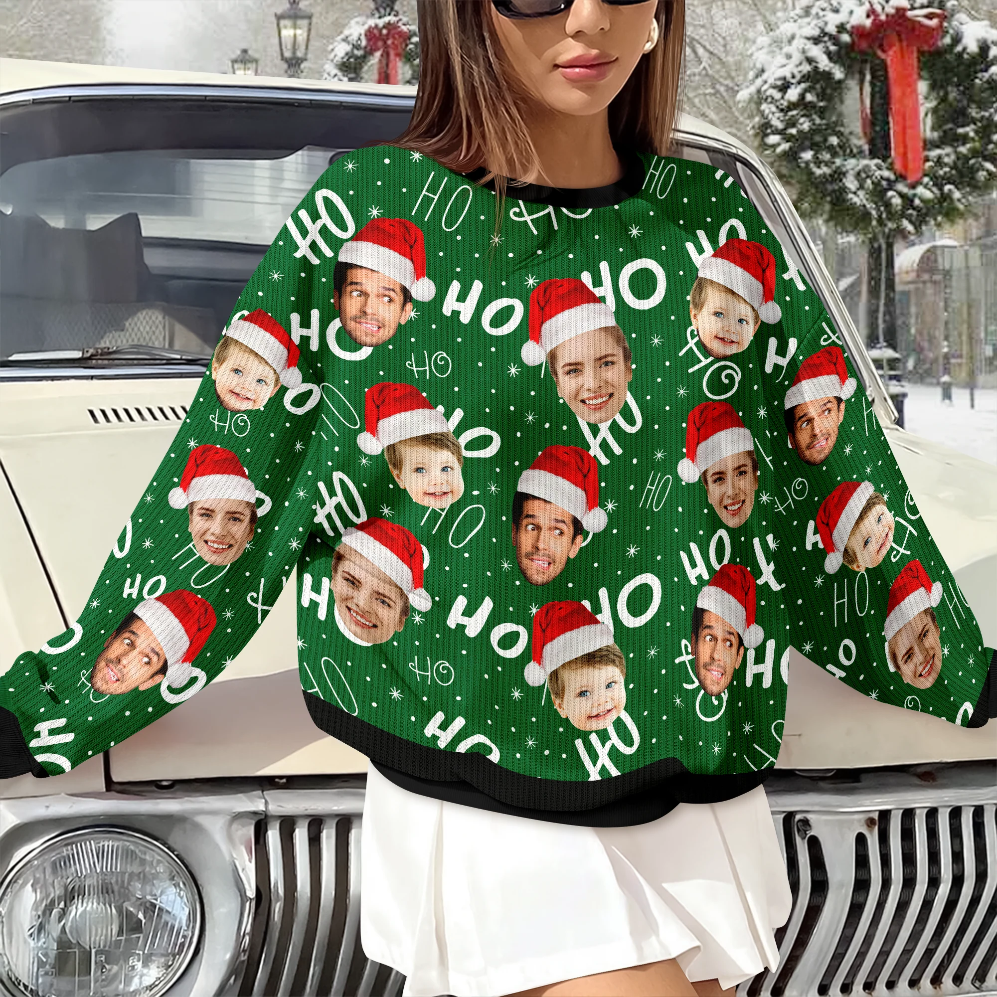 Custom Funny Face Christmas Ugly Sweater Family Gift For Family HA75 892894 - Image 6