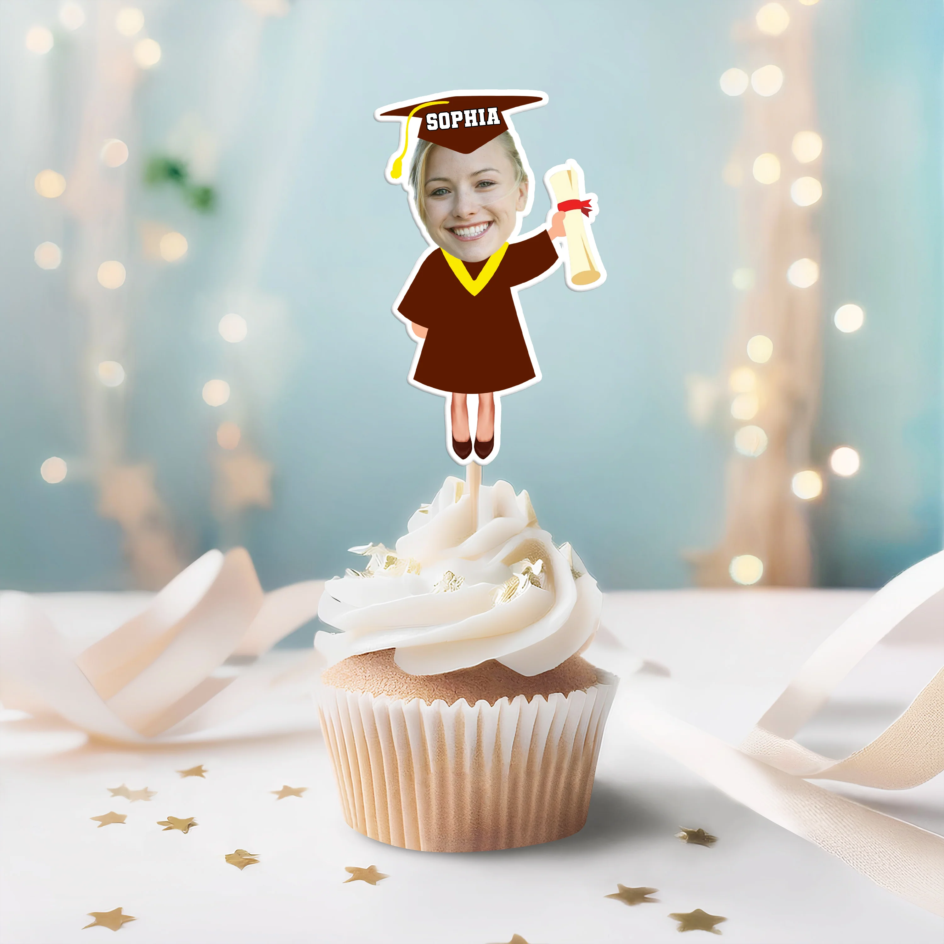 Custom Funny Face Class of 2025 Graduation Decoration Cupcake Toppers HA75 891998 - Image 2