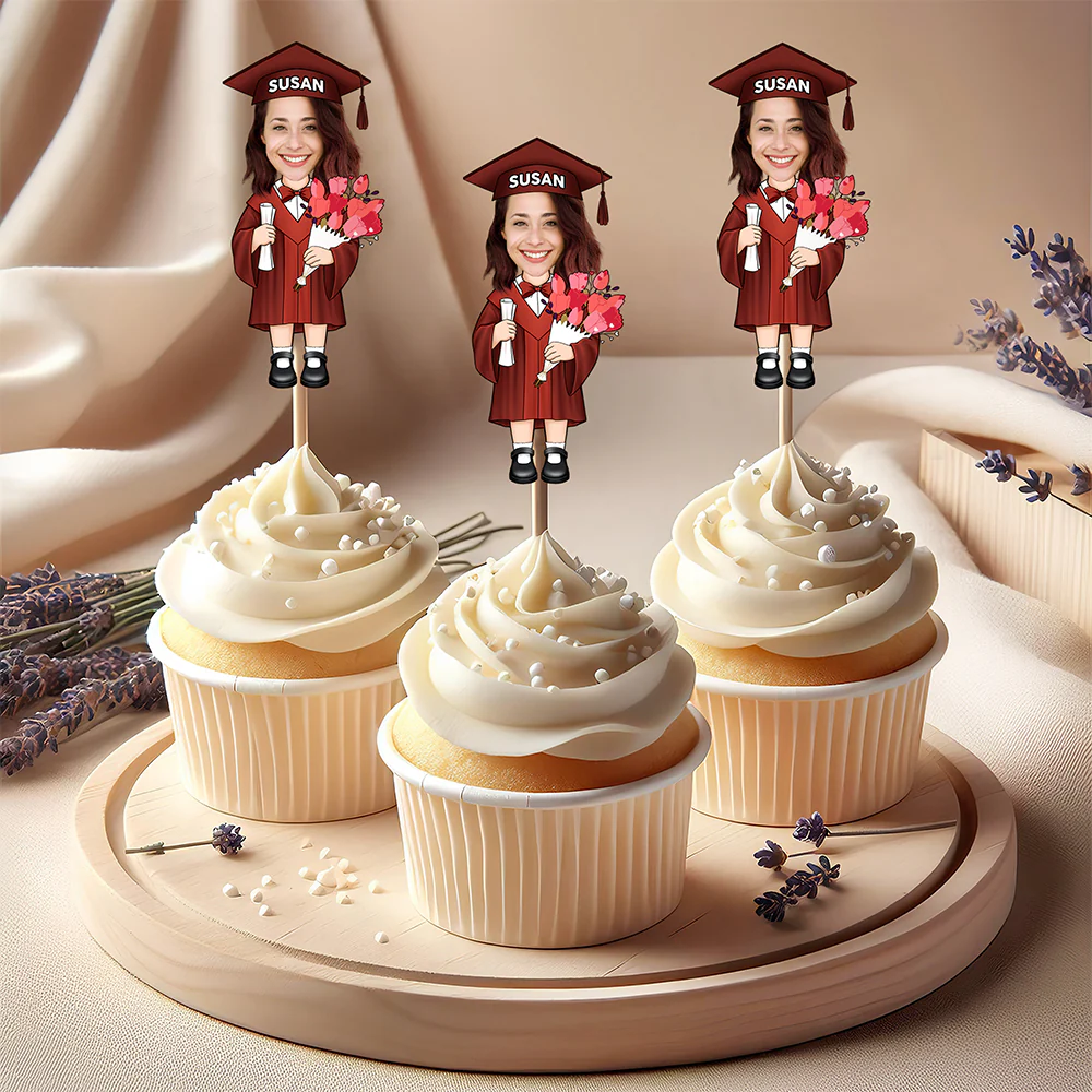 Custom Funny Face Class of 2025 Graduation Decoration Cupcake Toppers HA75 892120 - Image 8