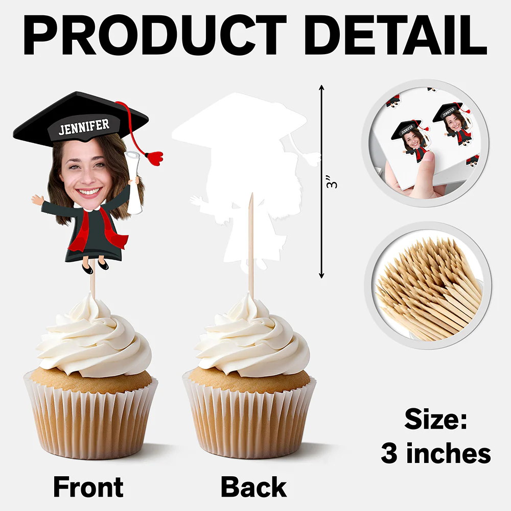 Custom Funny Face Class of 2026 Graduation Decoration Cupcake Toppers HA75 891992 - Image 6