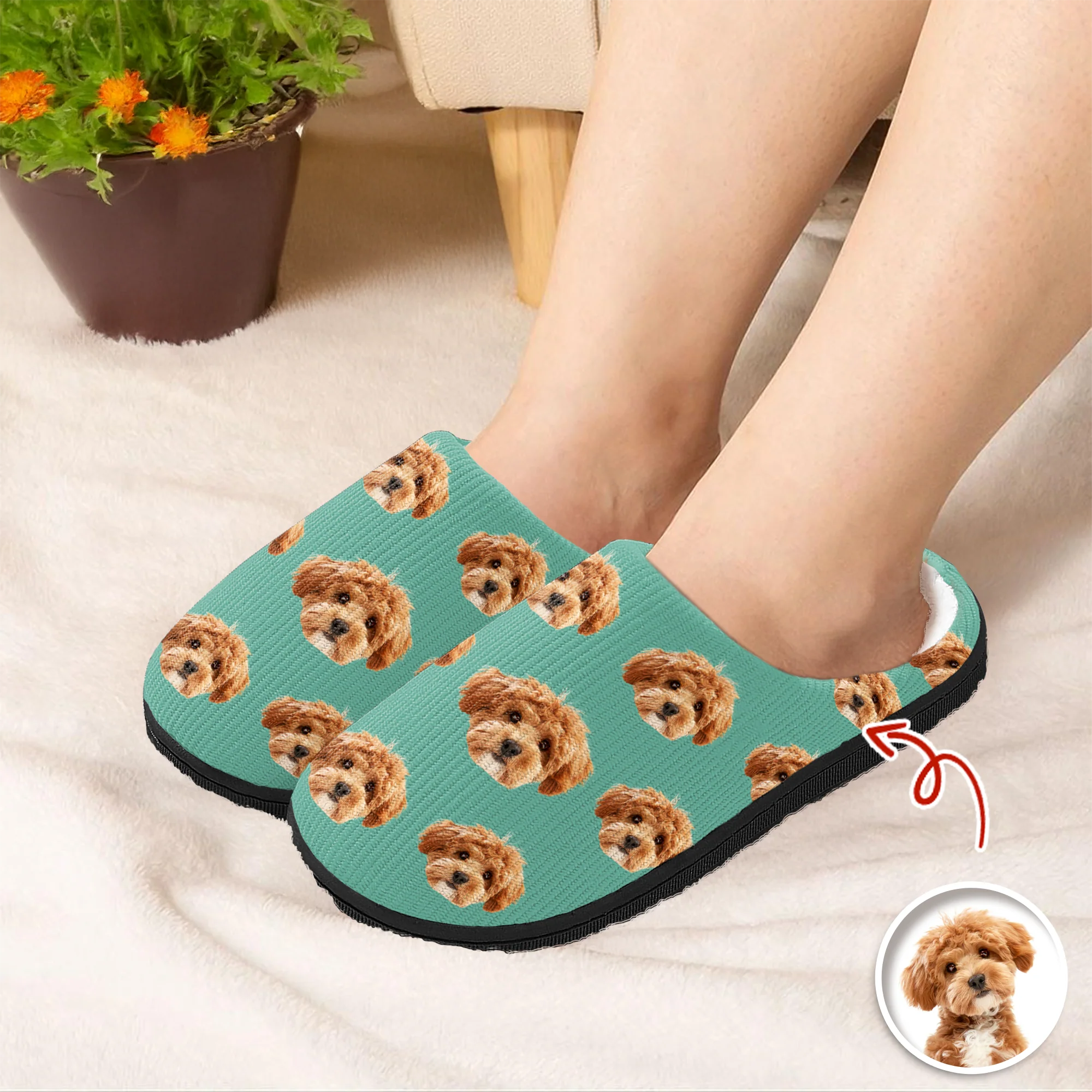 Custom Funny Face Dog Cat Pet Slippers Gift For Pet Owner HA75 892998 - Image 10