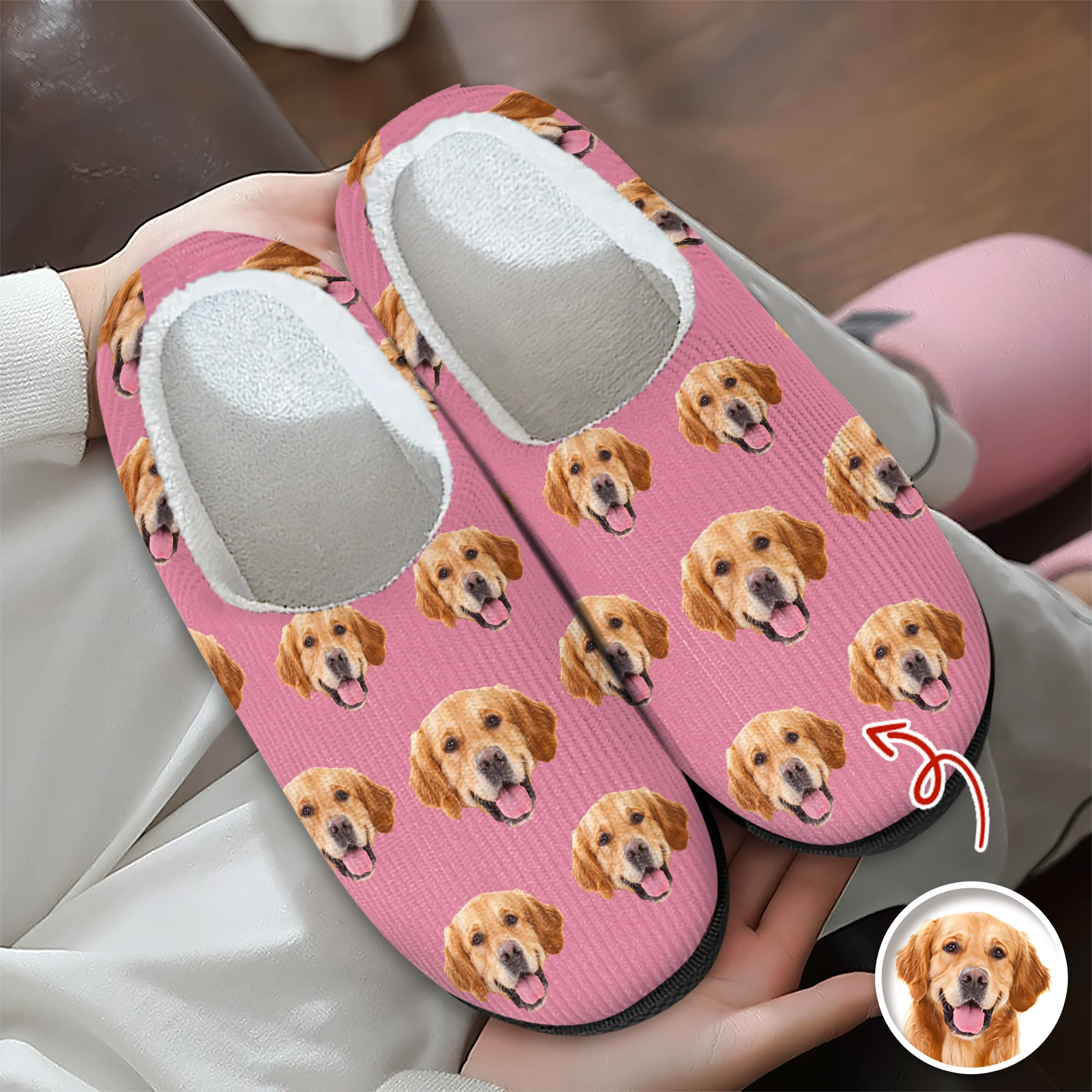 Custom Funny Face Dog Cat Pet Slippers Gift For Pet Owner HA75 892998 - Image 3