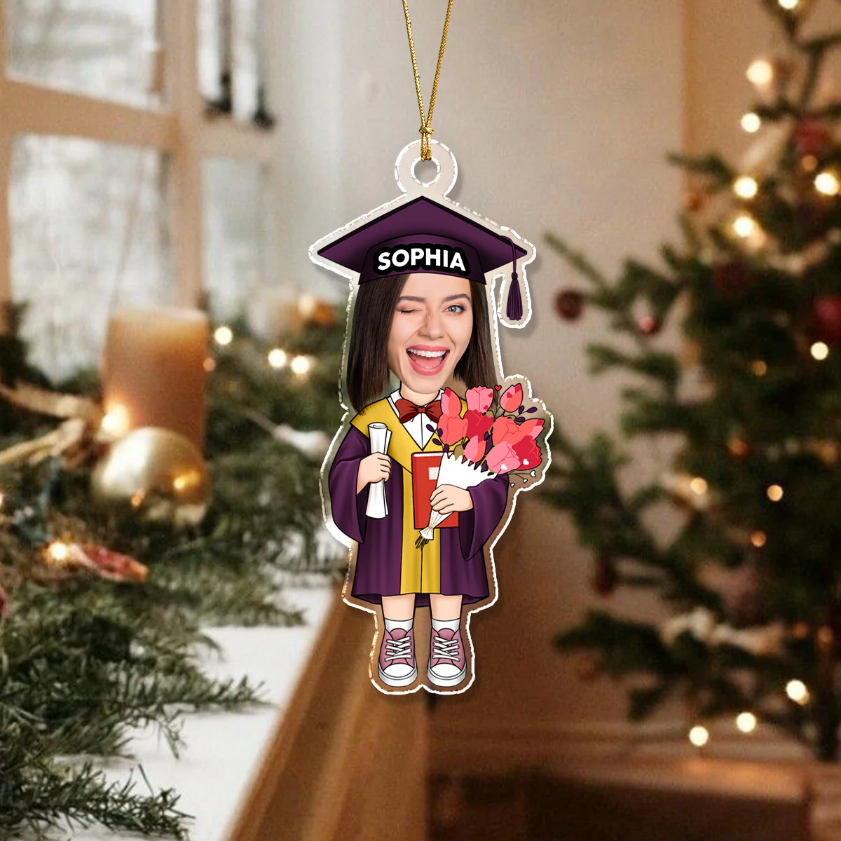 Custom Funny Face Graduation Acrylic Ornament Christmas Decoration HA75 892712 - Image 4