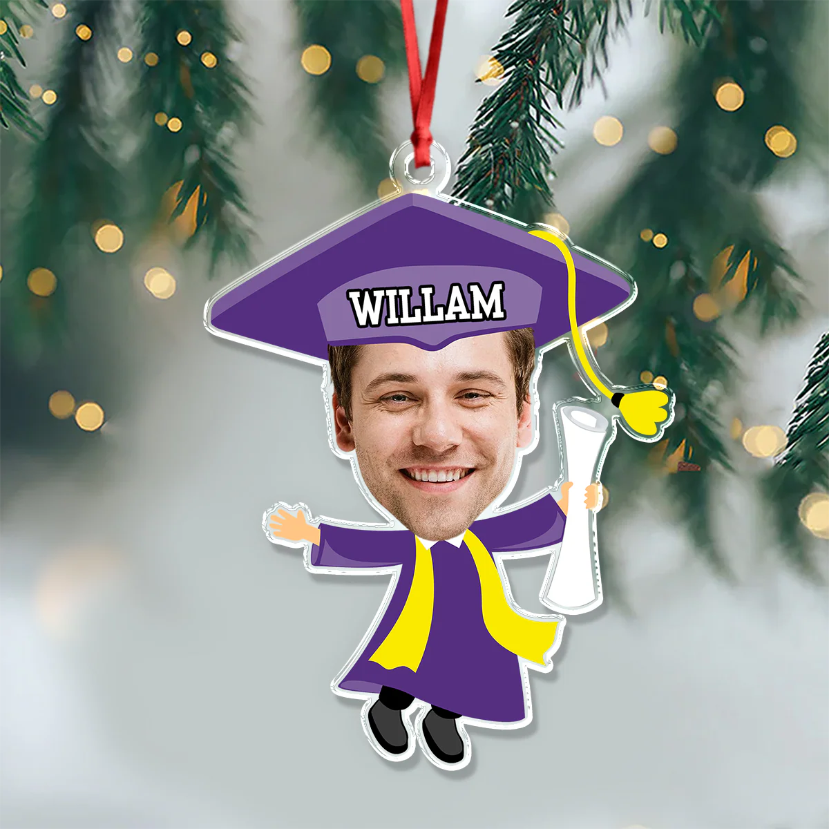 Custom Funny Face Graduation Acrylic Ornament HA75 892710 - Image 5