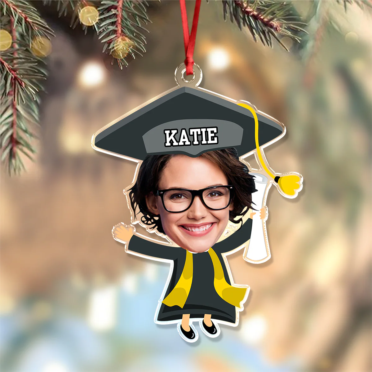 Custom Funny Face Graduation Acrylic Ornament HA75 892710 - Image 6