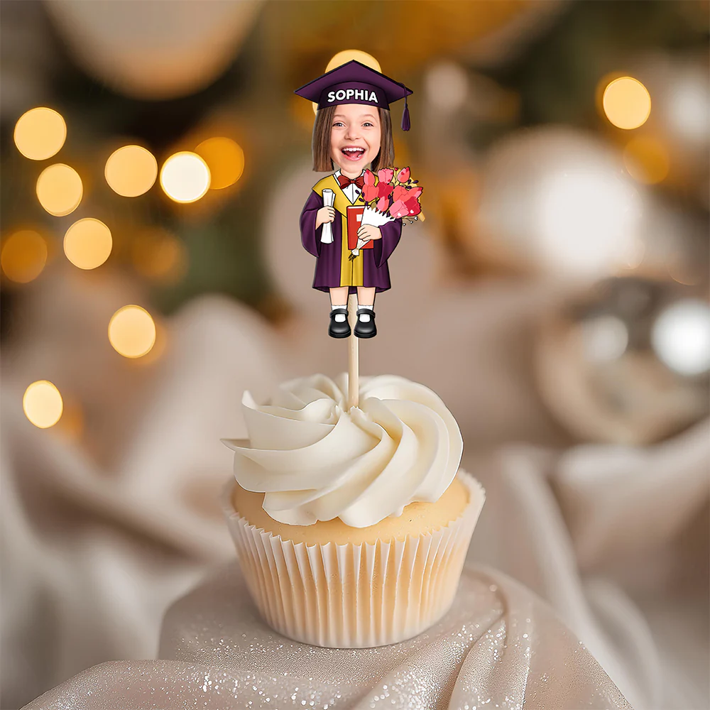 Custom Funny Face Kid Class of 2025 Graduation Decoration Cupcake Toppers HA75 892122 - Image 4