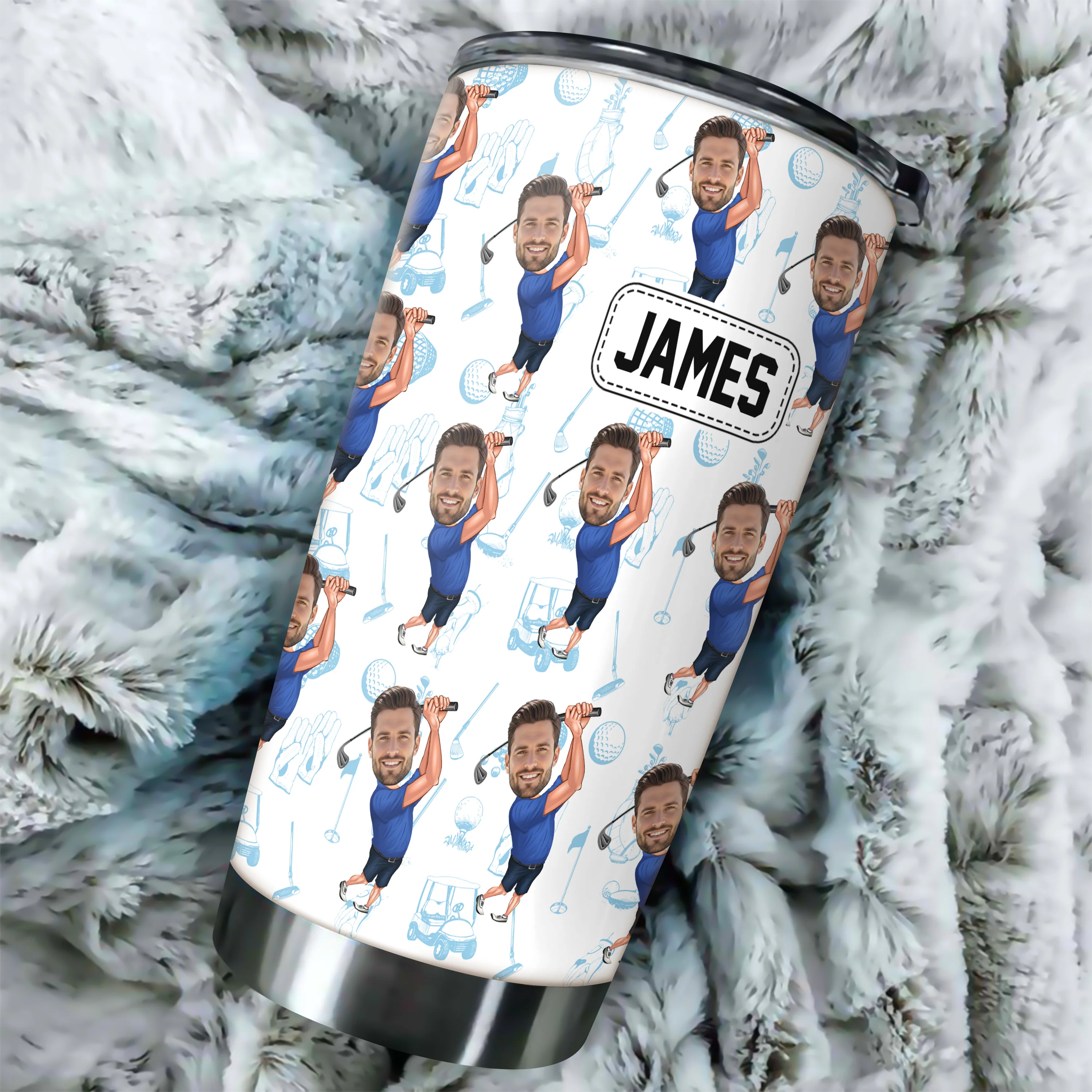 Custom Funny Golfer Photo Fat Tumbler - Golf Lovers Gift HA75 920588 - Image 6