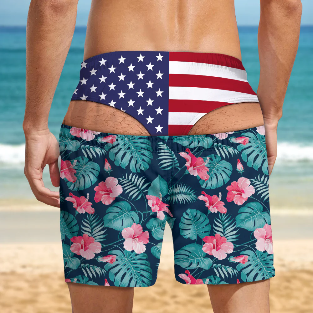 Custom Funny Patriotic Men Beach Short Gifts For Husband, Son, Friends HA75 921930 - Image 7