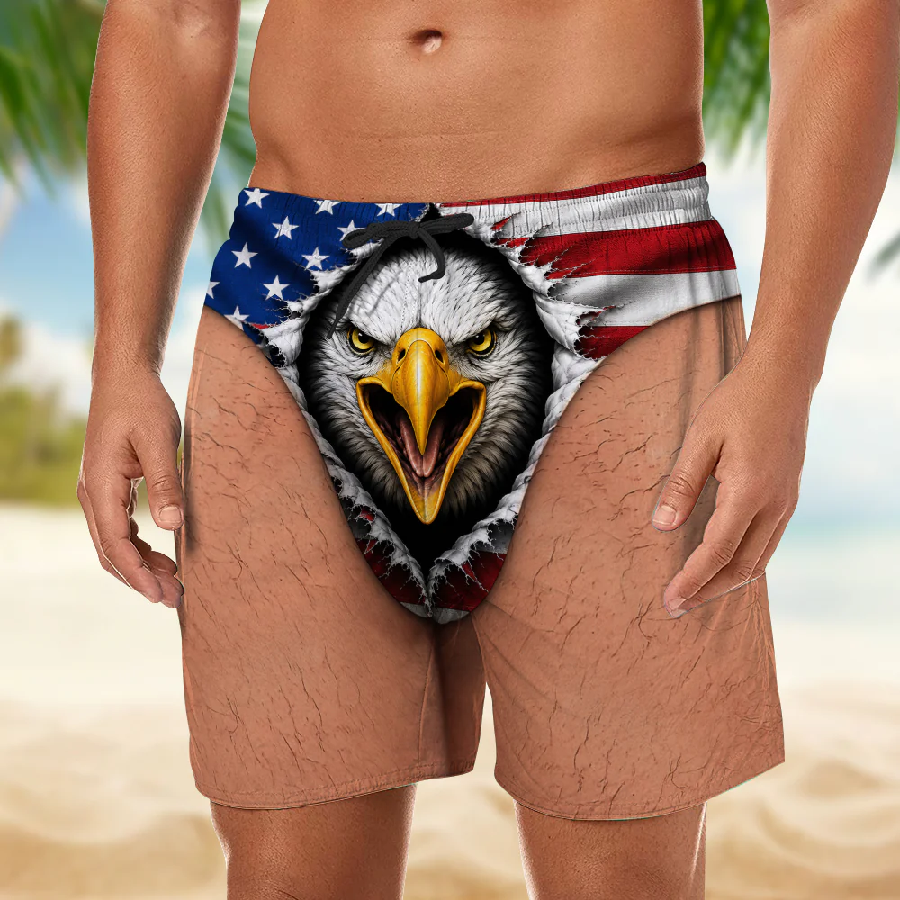 Custom Funny Patriotic Men Beach Short, Summer Vacation And Travel Gifts For Men HA75 921858 - Image 3