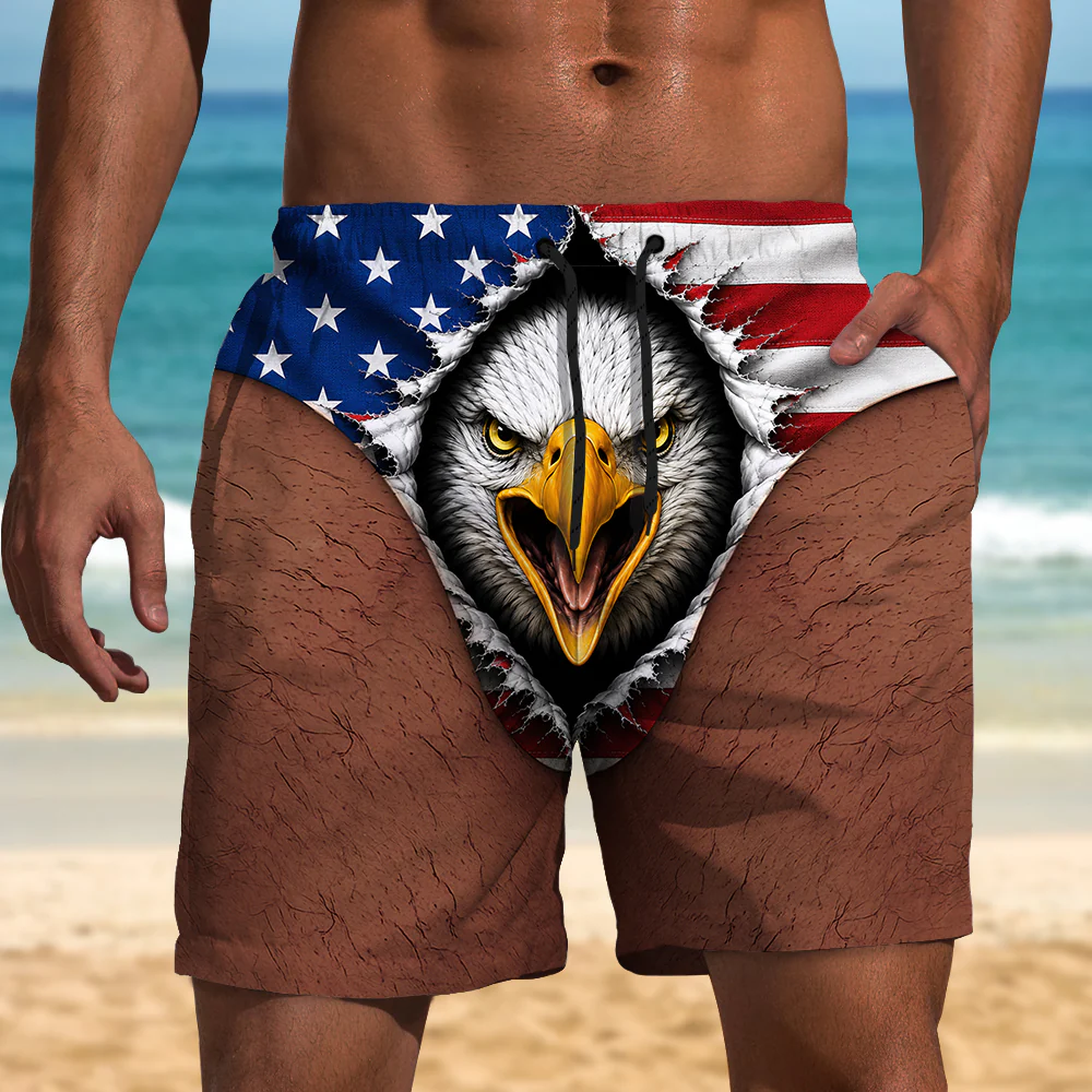 Custom Funny Patriotic Men Beach Short, Summer Vacation And Travel Gifts For Men HA75 921858 - Image 4