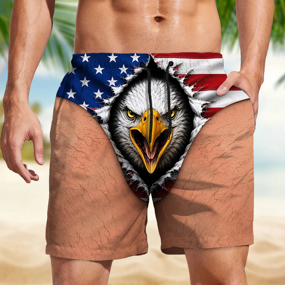 Custom Funny Patriotic Men Beach Short, Summer Vacation And Travel Gifts For Men HA75 921858 - Image 5