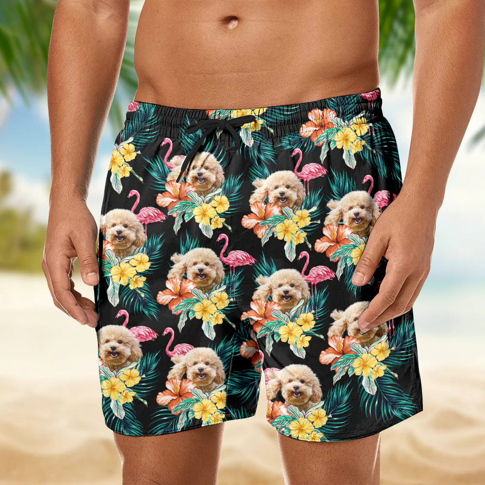 Custom Funny Photo Dog Flamingo Beach Short Summer Gift For Dog Lovers HA75 892454 - Image 8