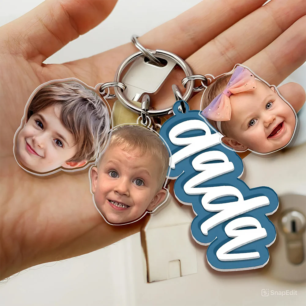 Custom Grandma Keychain With Kids Face Charm, Mother's Day Gift For Grandma, Mom HA75 921042 - Image 6