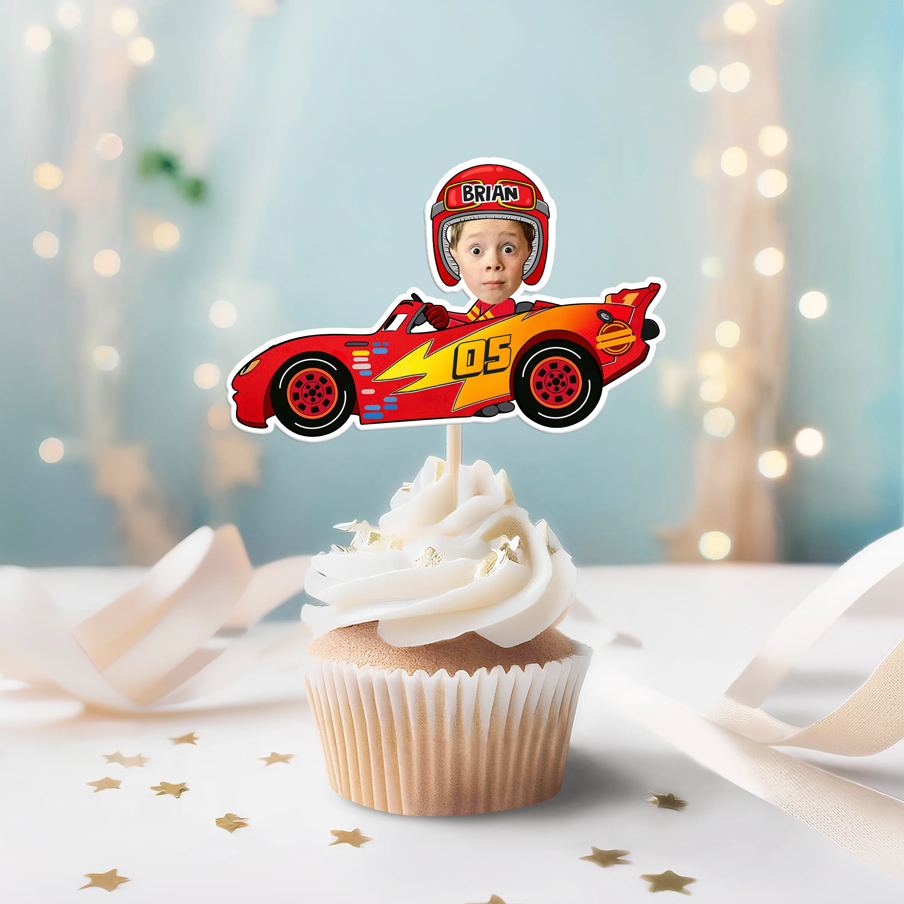 Custom Kid Face Car Toys Decoration Cupcake Toppers HA75 892000 - Image 3