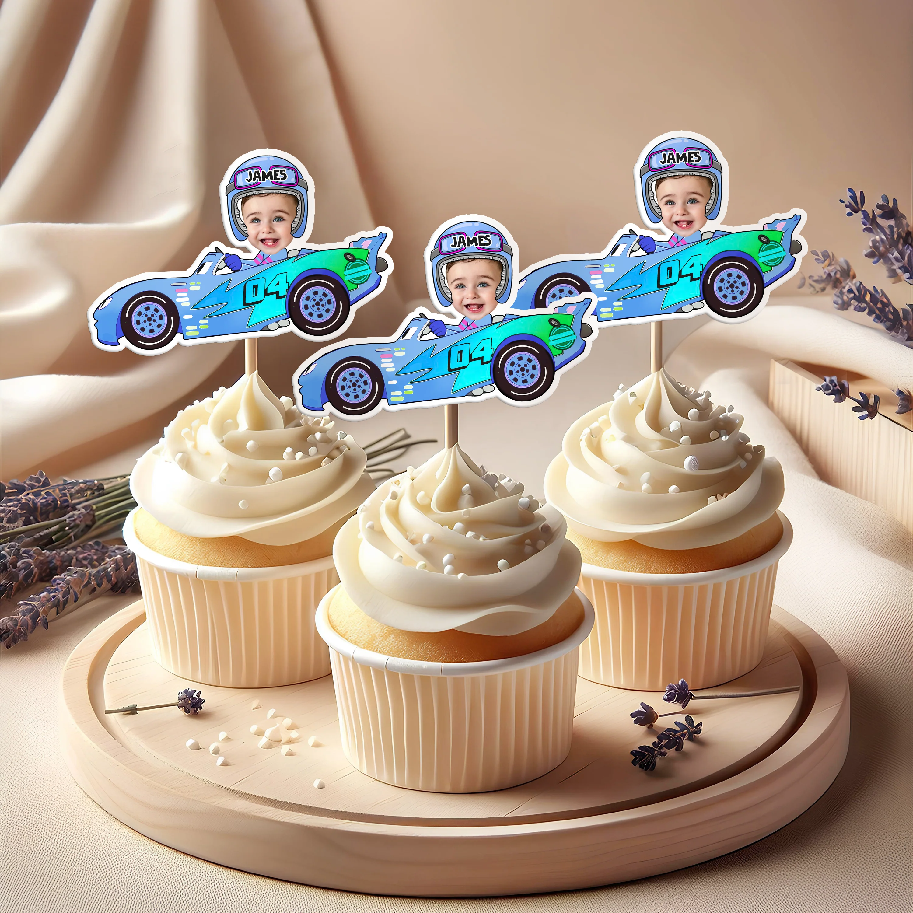 Custom Kid Face Car Toys Decoration Cupcake Toppers HA75 892000 - Image 5